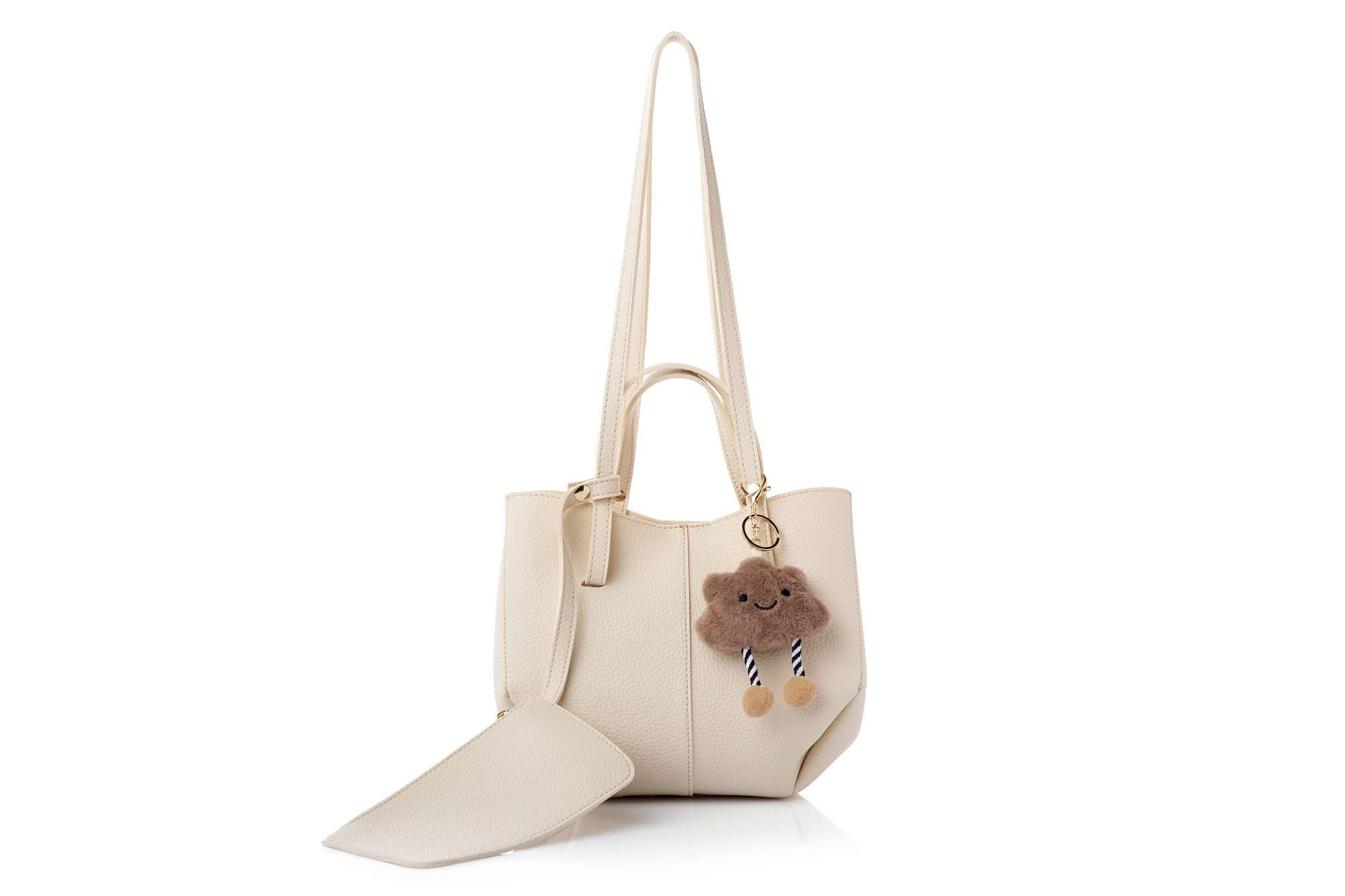 lucky bees Schultertasche 1274 - Tan 100% Polyvinyl-Leder (Packung, 1-tlg., 13/22/28), Polyvinyl-Leder