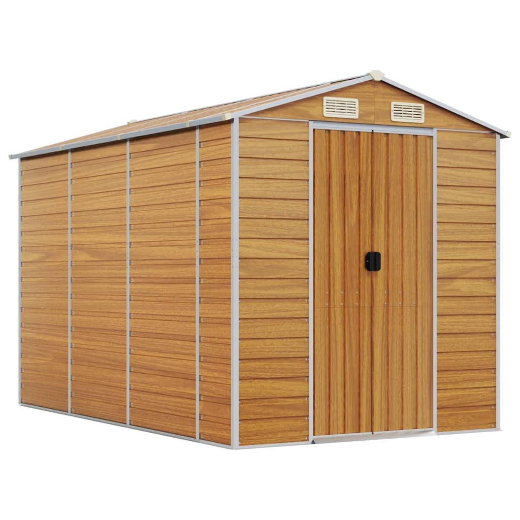 vidaXL Gartenhaus Gartenhaus Hellbraun 191 x 300 x 198 cm Verzinkter Stahl
