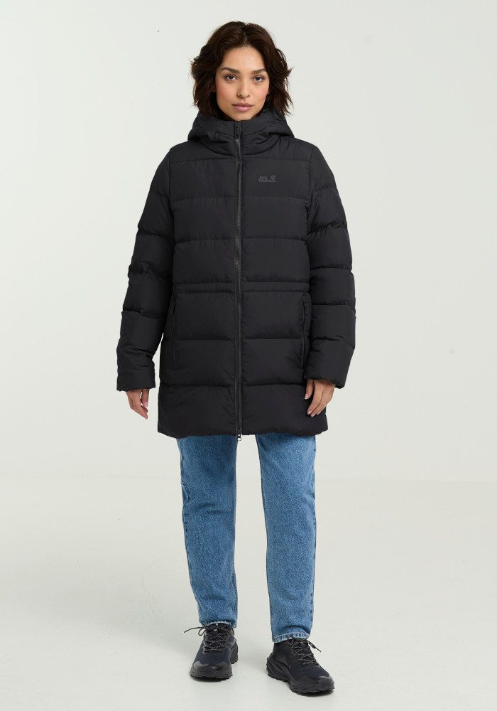 Jack Wolfskin Steppmantel FROZEN PALACE LONG JKT W RDS mit Kapuze, wärmeisolierende Füllung, winddicht