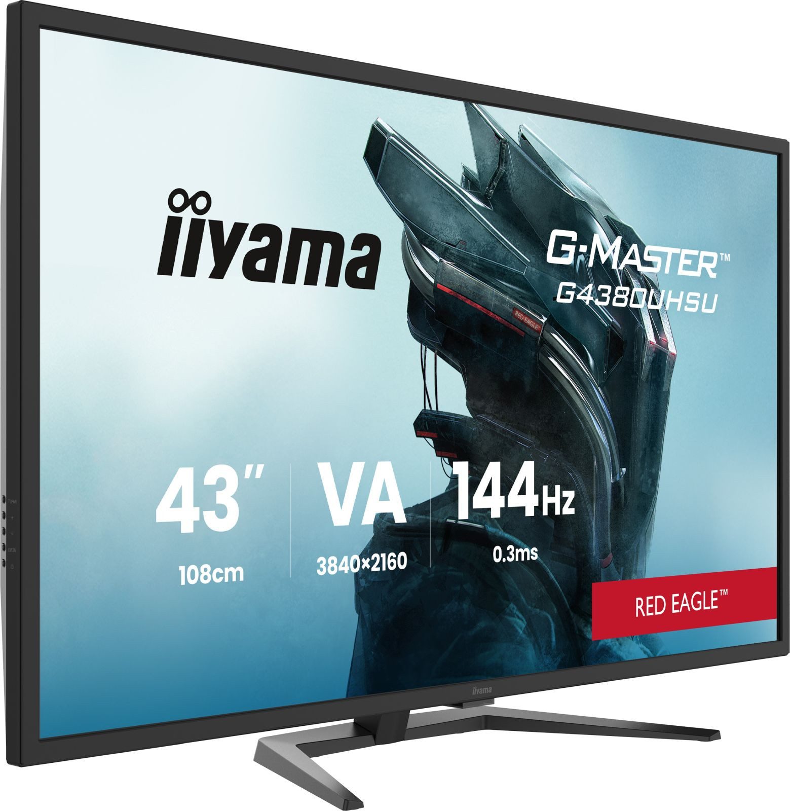 Iiyama TFT G4380UHSU 108cm VA 43/3840x2160/2xHDMI/2xDP/4xUSB 3.2 TFT-Monitor (3840 x 2160 px, 4K Ultra HD, 0,4 ms Reaktionszeit, 144 Hz, VA, Adaptive-Sync, Lautsprecher, HDCP, HDR, Kopfhörerbuchse)