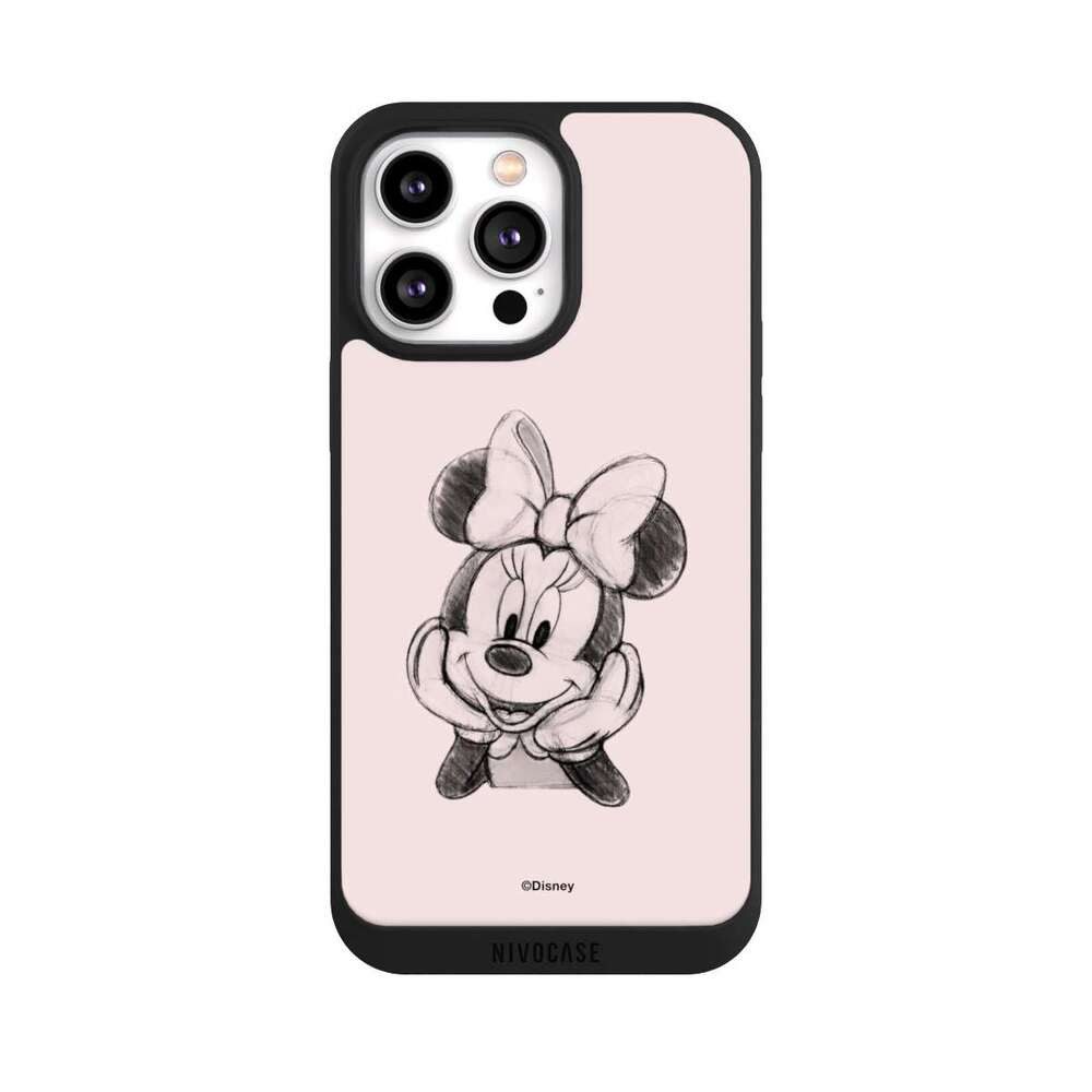 NIVOCASE Handyhülle Minnie Mouse Offizielles Lizenzprodukt Disney Minnie Posing Sitting, Apple iPhone 14 Pro Max Handyhülle Hülle NIVOpure Case Schwarz