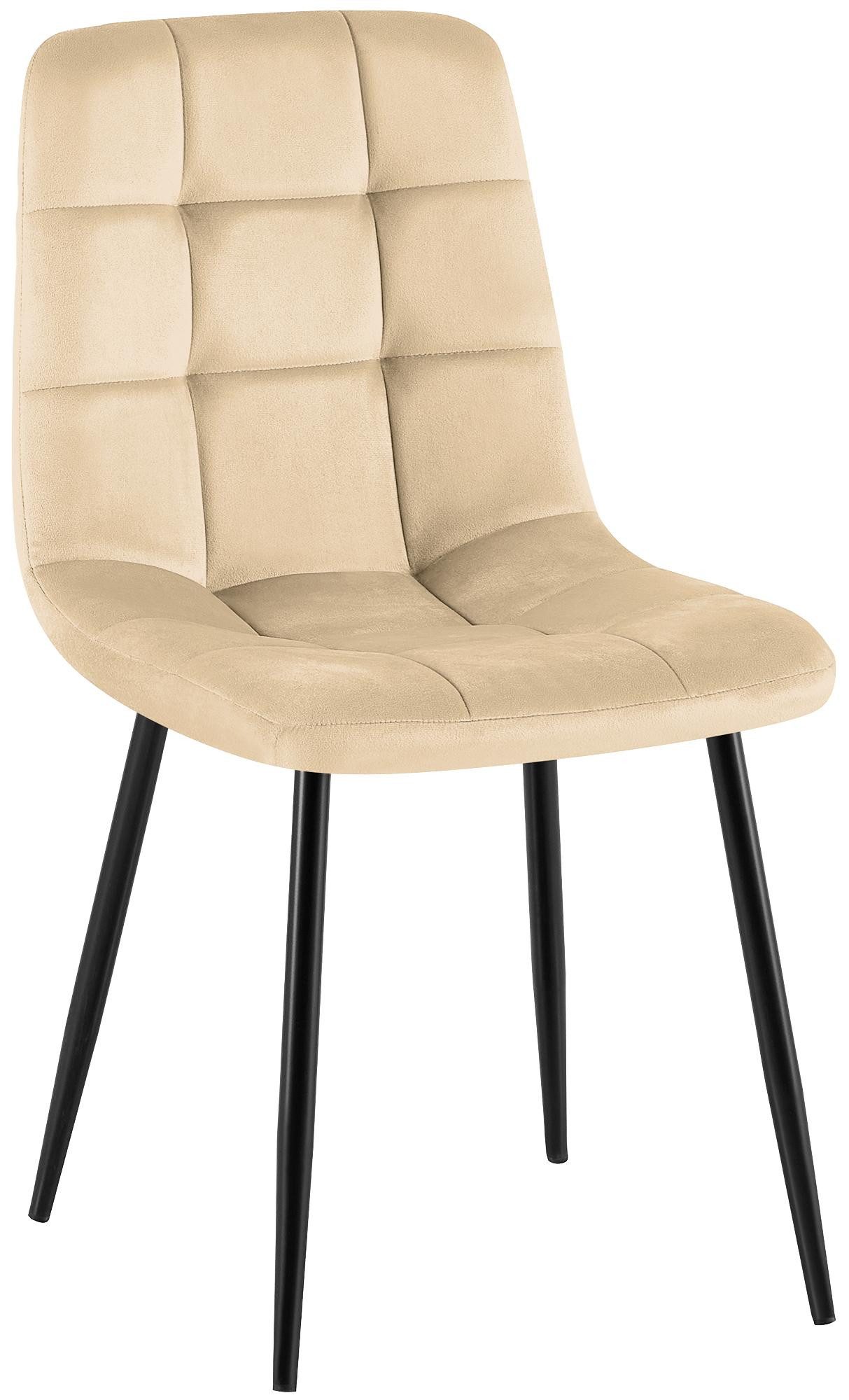 CLP Esszimmerstuhl Antibes (1er, 1 St), Sitzpolster mit Samtbezug, bis 150 kg