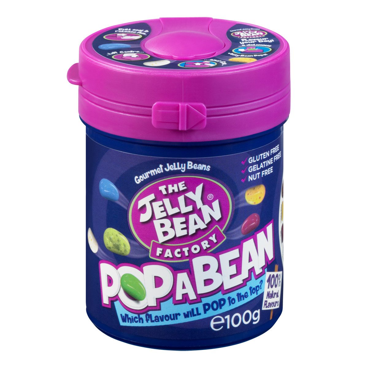 THE JELLY BEAN FACTORY Süßigkeit, The Jelly Bean Factory Gourmet Pop a Bean 36 bunte Sorten 100g