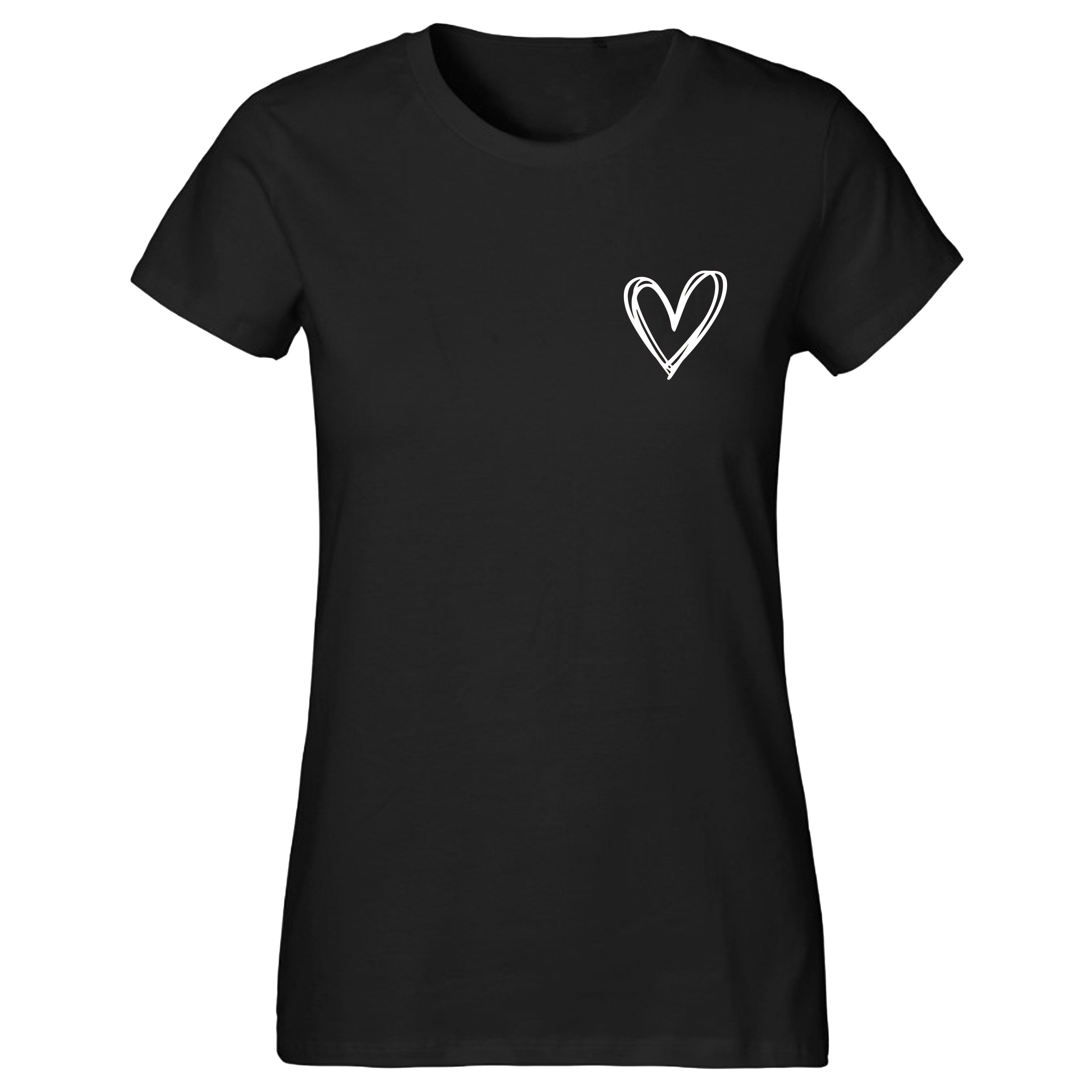 Banco T-Shirt Damen Kurzarm Love Liebe Herz Unifarben Premium T-Shirt