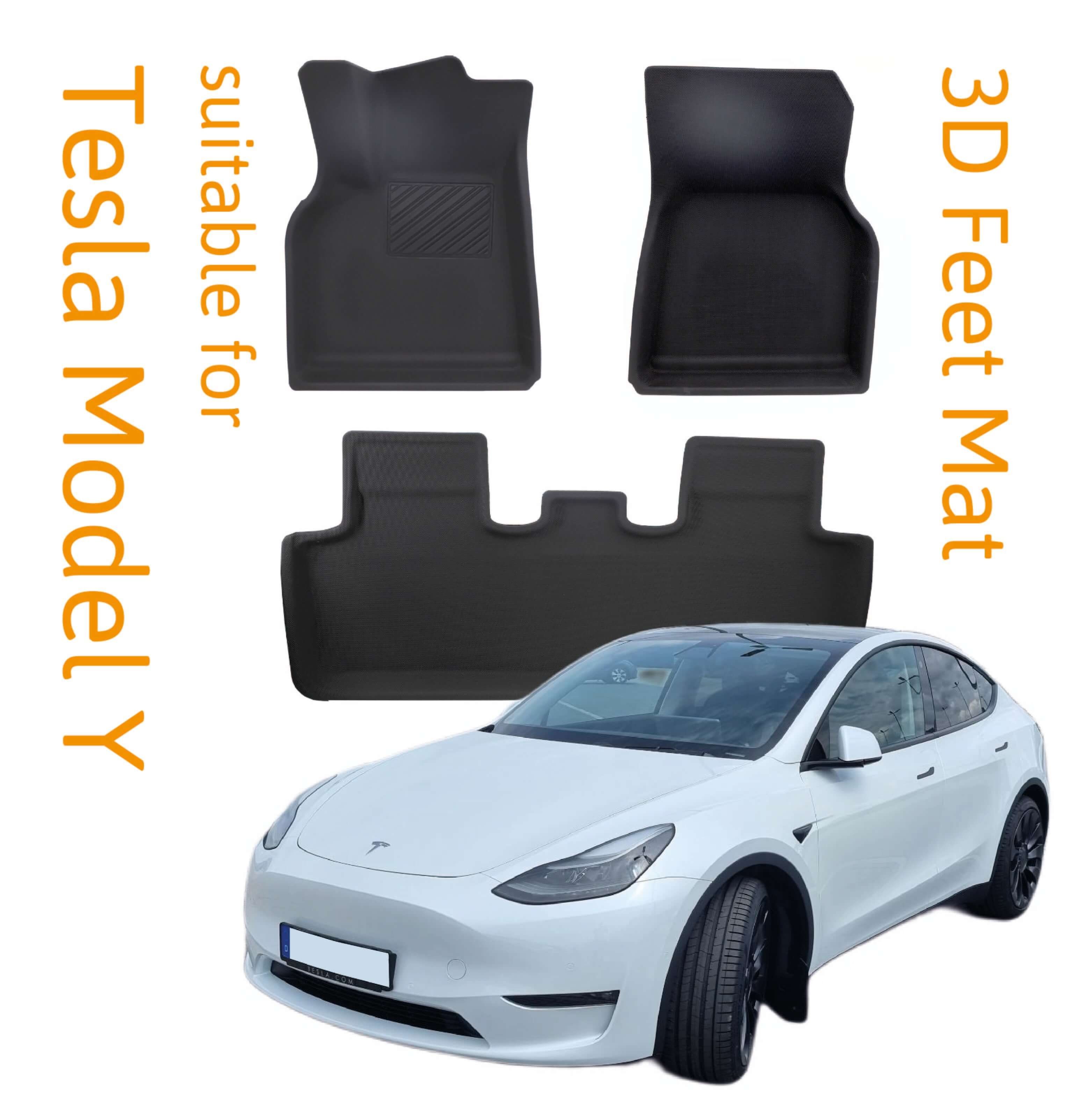 trends4cents Auto-Fußmatten 3D Fußmatten Set passend für Tesla Model Y / Performance Gummimatten (3 St), für Tesla Y / Performance