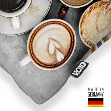 Kissenbezug, VOID (1 Stück), Sofa-Kissen Kaffee Espresso Tasse Kochen Kaffeemaschine Cafe Bohnen Rösten Barista Milchschaum Küche Deko trinken