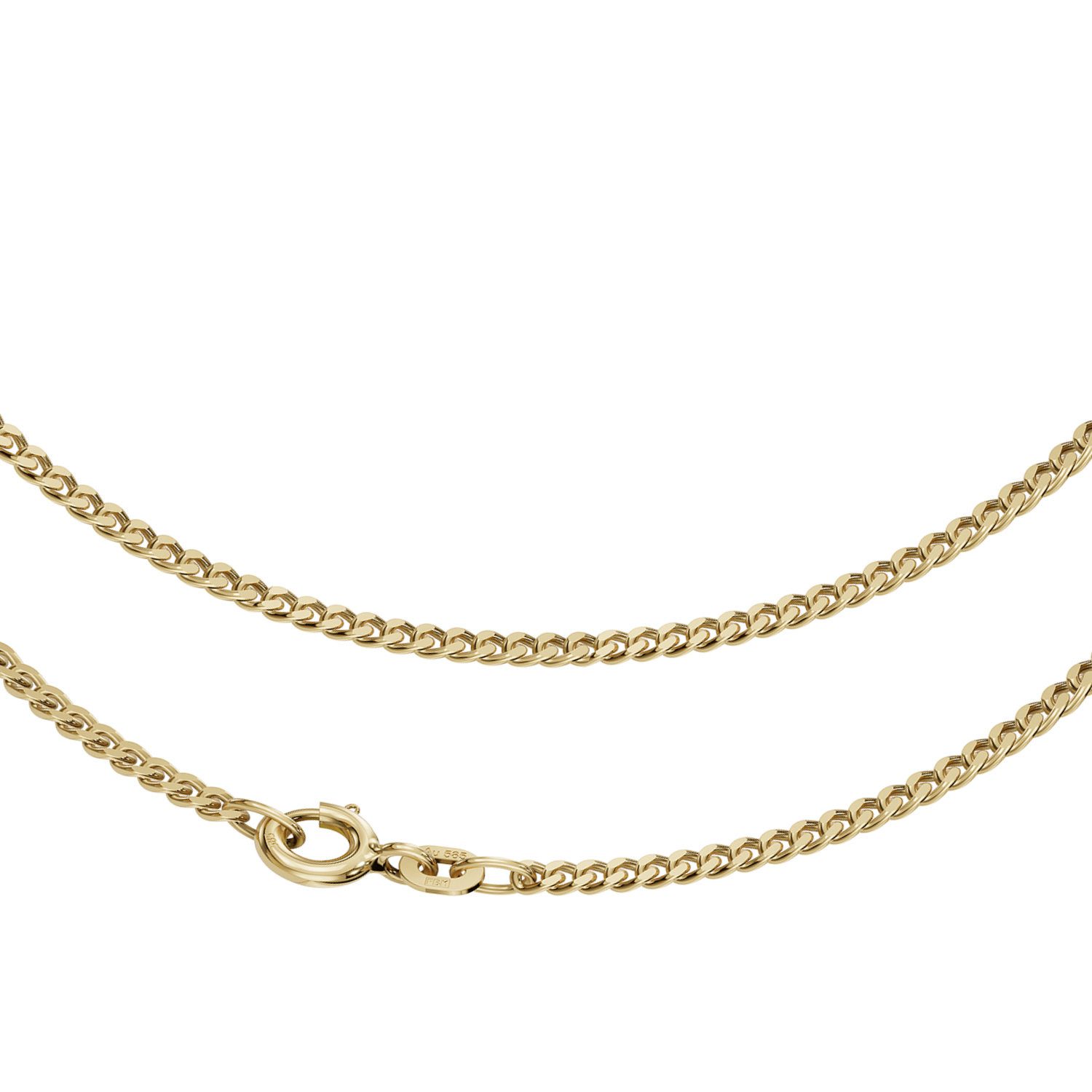 Goldkette JB Edle Goldkette Panzerkette 585 - 14 Kt Gold 2,1 mm 36 cm