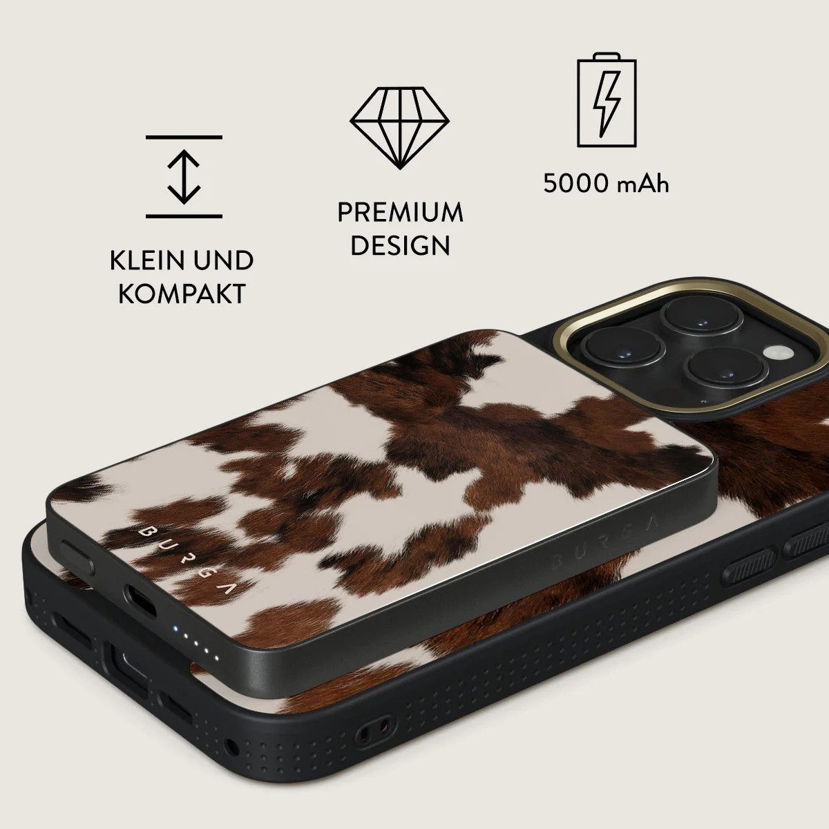 BURGA Celestial Magnetic Power Bank 5.000 m/Ah gunmetal Powerbank 5000 mAh