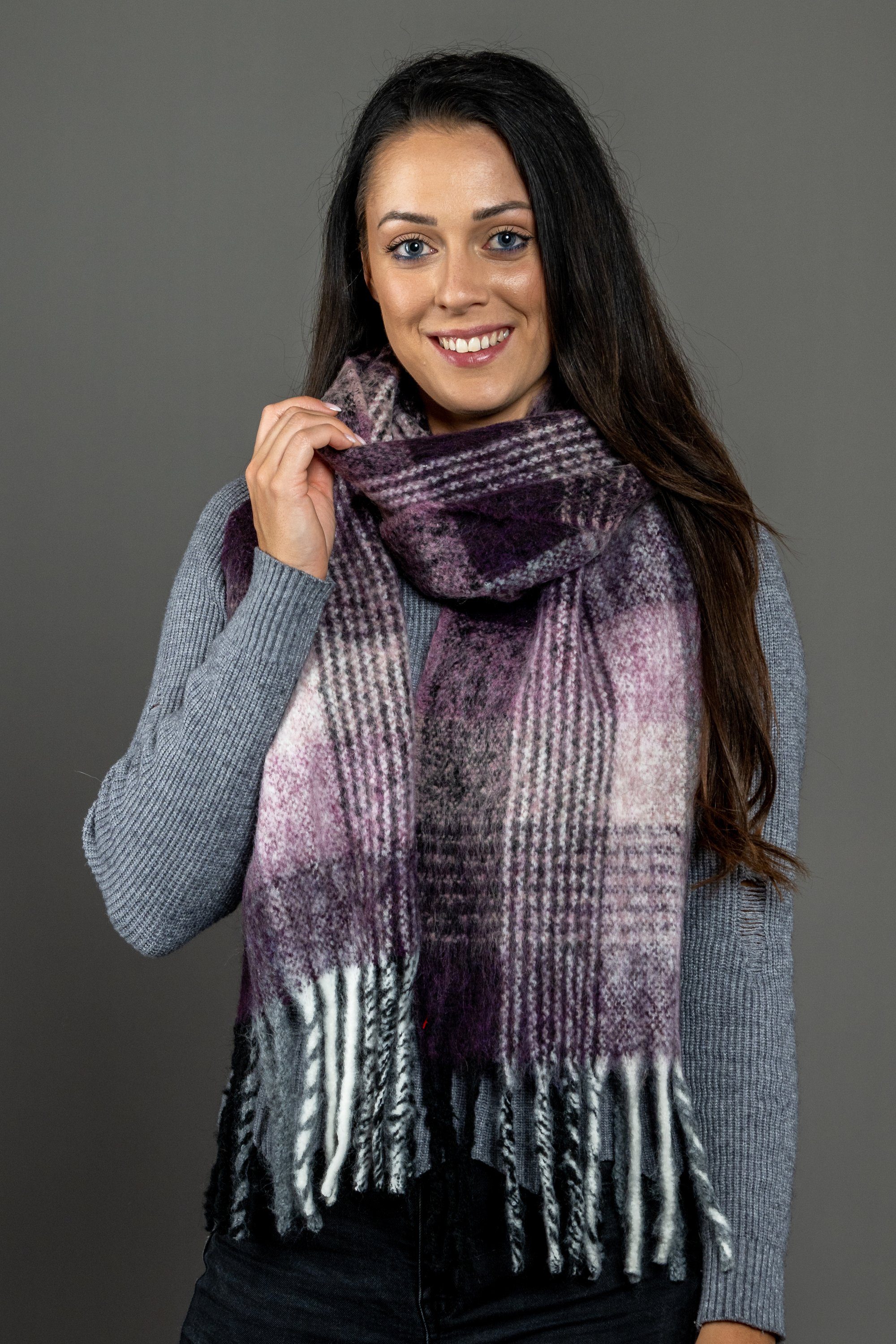 COLLEZIONE ALESSANDRO Modeschal Beth, (1-St), kariert mit Fransen günstig online kaufen