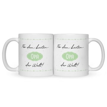 GRAVURZEILE Tasse mit Spruch - Für die Besten der Welt!, Keramik, Farbe: Weiß