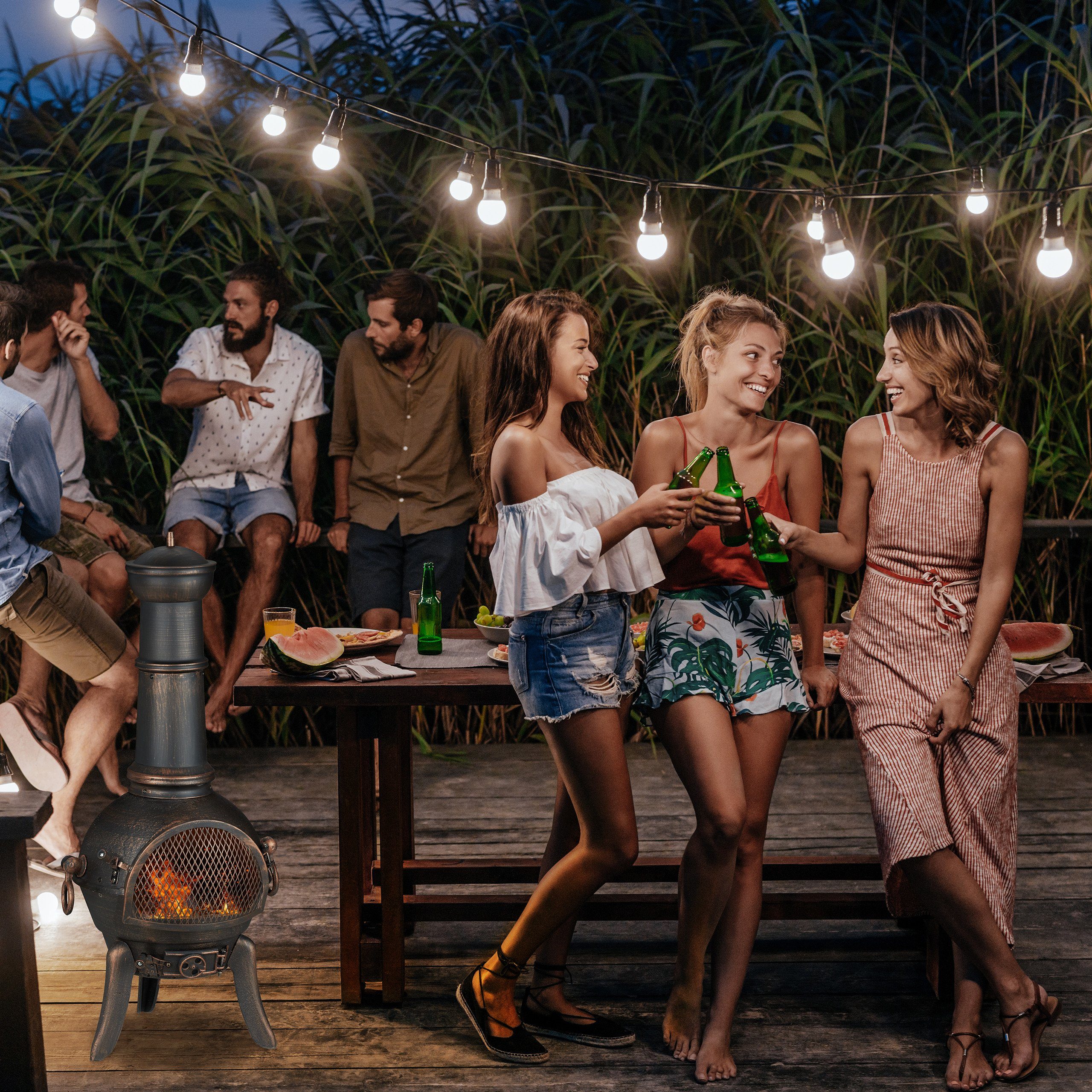 relaxdays fire pit, large patio heater