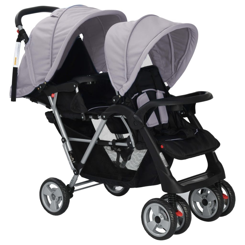 Geschwisterwagen Geschwister Buggy Einhändig kompakt Faltbar,robust und komfortabel