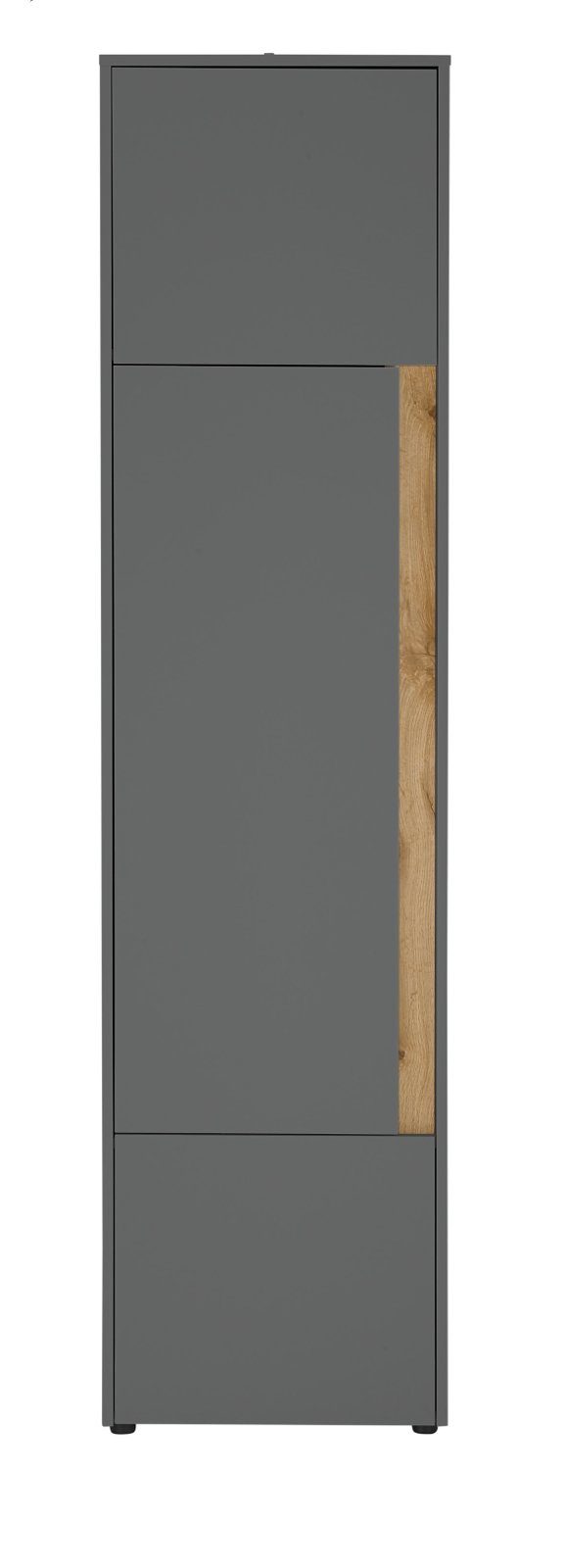 in cm) 3-türig, Center Furn.Design Wotan OH, Eiche, mit grau (Büroschrank Türanschlag Aktenschrank wechselbarer 5 50/200