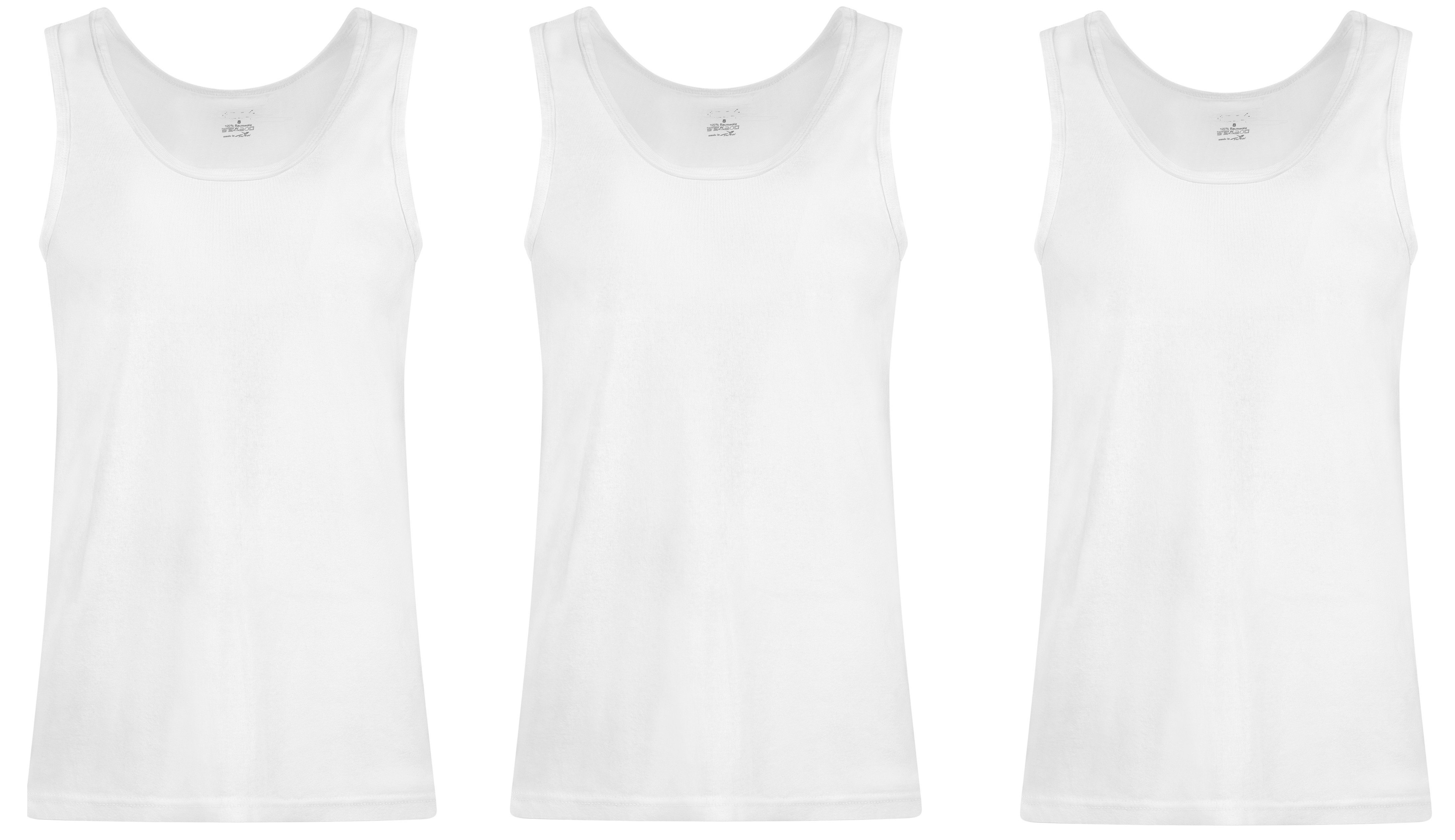 cwonlineshop Unterhemd 4er Sparset Tank-Tops für Herren aus 100% Baumwolle (Packung, Set, Spar-Pack, Spar-Packung, 4-St., 4er-Pack) Feinripp aus 100% Baumwolle