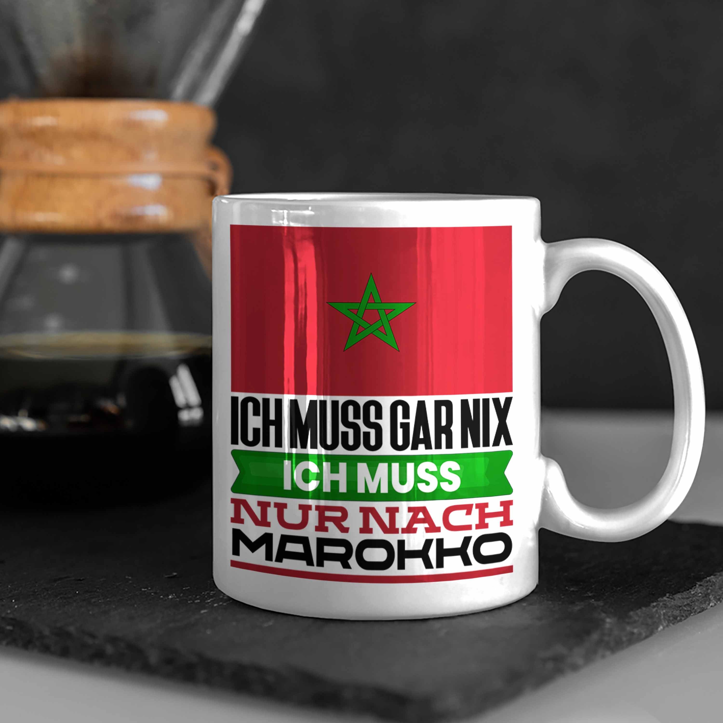 Geschenkidee für Tasse Tasse Marokko Geburtstag Urlaub Trendation Geschenk Marokkaner Weiss I