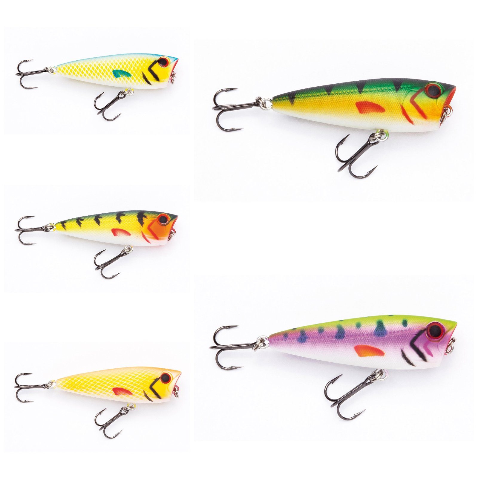 Pop Kunstköder, Mini Fishing 4,9cm Trout Jackson Popper Oberflächenköder Rainbow 4.9