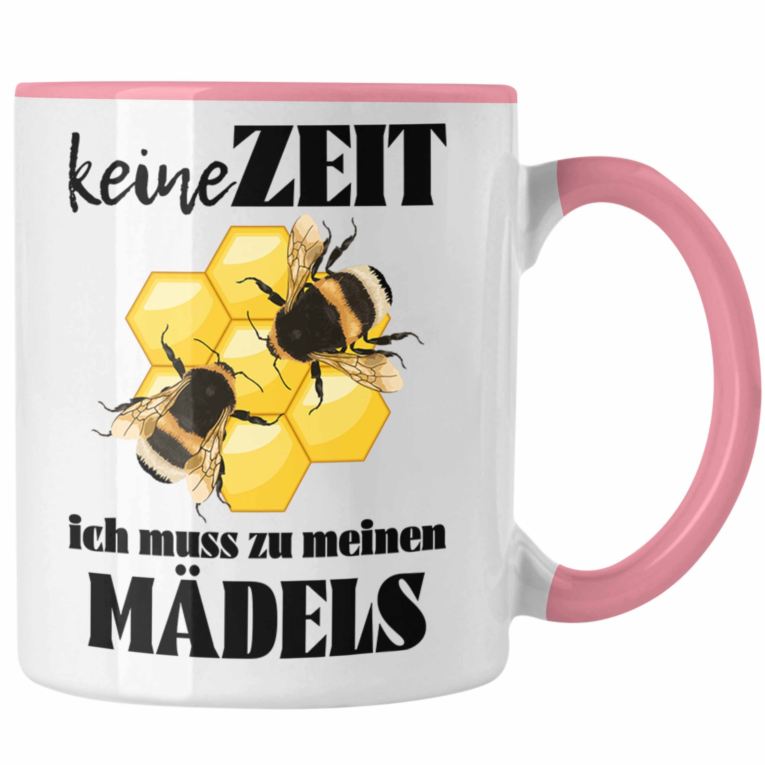 Trendation Tasse Trendation - Imker Geschenk Tasse Bienenzucht Kaffeetasse Geschenkideen Bienenzüchter Bienen Zuebhör Rosa