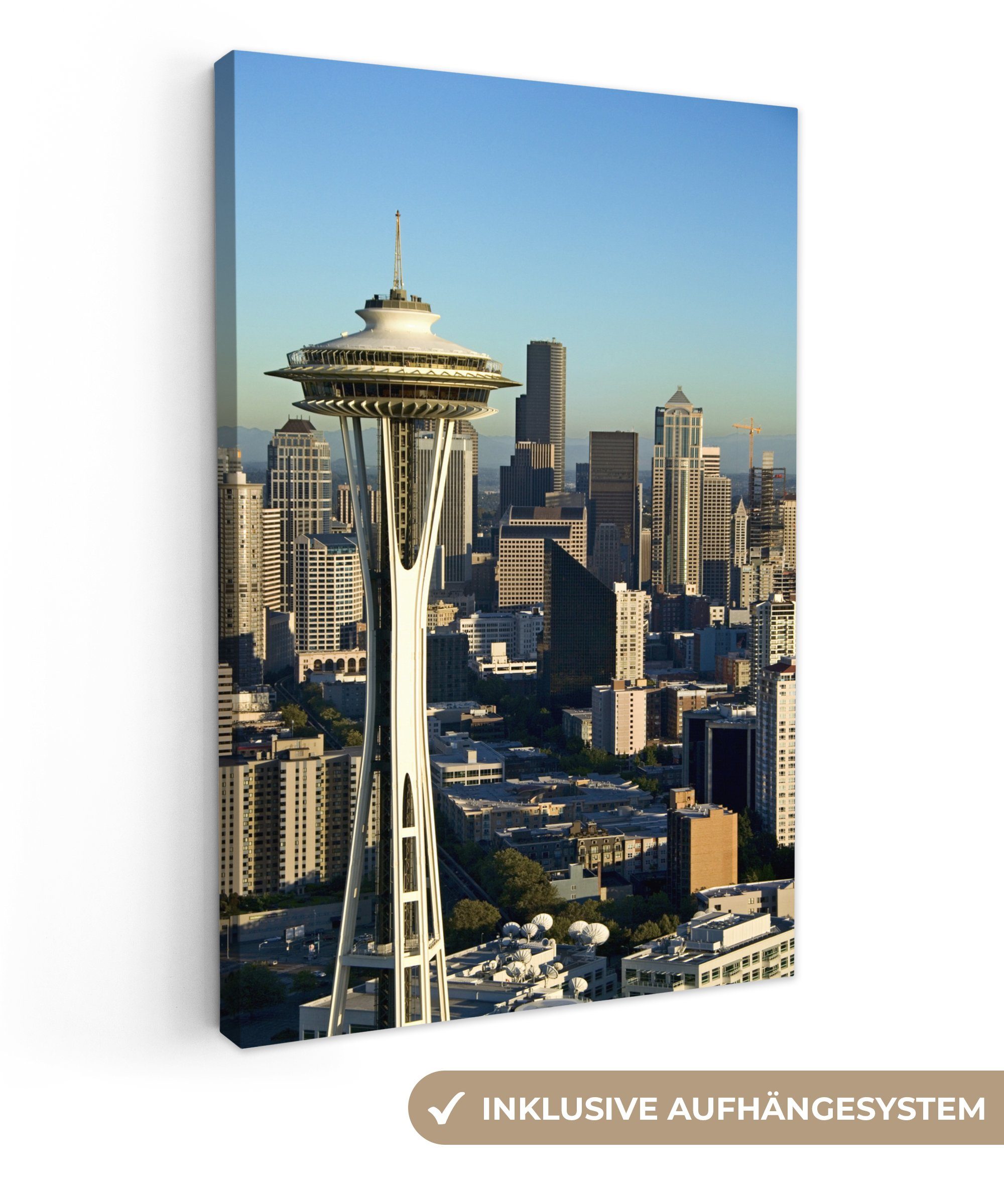 OneMillionCanvasses® Leinwandbild Seattle - Amerika - Architektur, (1 St), Leinwandbild fertig bespannt inkl. Zackenaufhänger, Gemälde, 20x30 cm