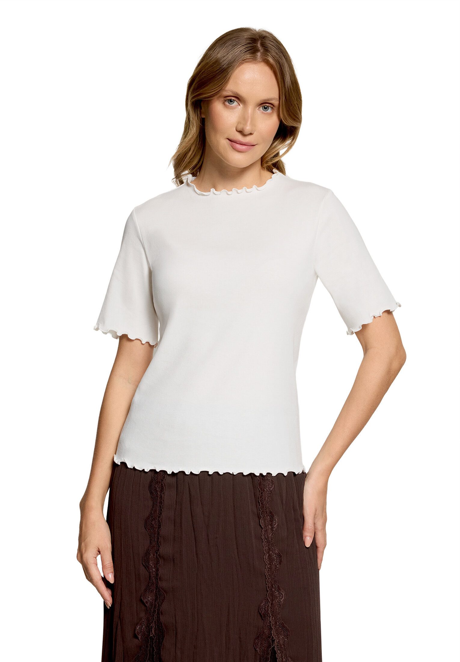 Cartoon Kurzarmshirt Damen mit Kragen (1-tlg)