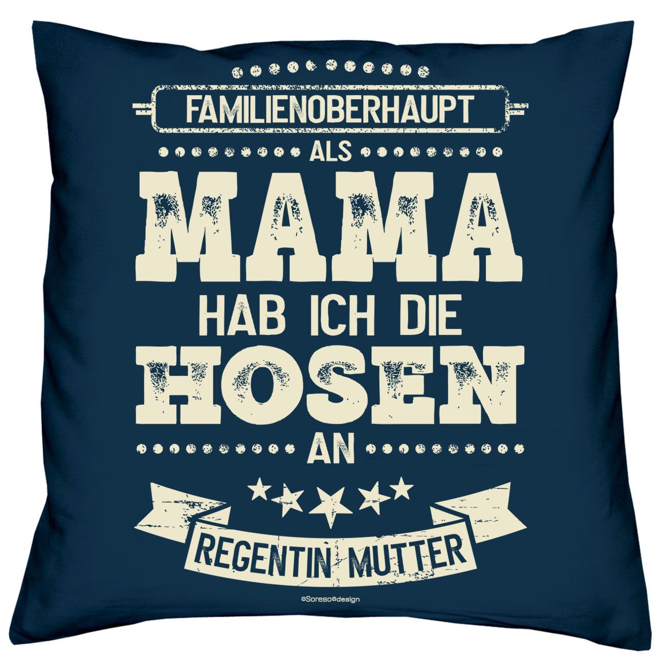 an Kissen-Set die ich hab Hosen die hab Mama Urkunden, Als Soreso® Muttertag Dekokissen an Vatertag ich Hosen Papa navy-blau Geschenk Als mit