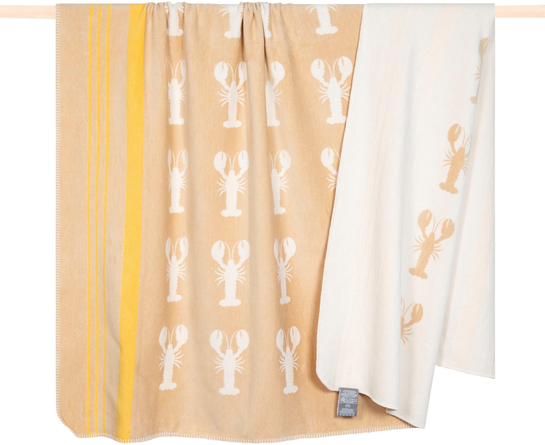 Wohndecke LOBBY, PAD, Made in Europe, Wendefunktion, gestreift, Motiv Hummer, 150x200 cm
