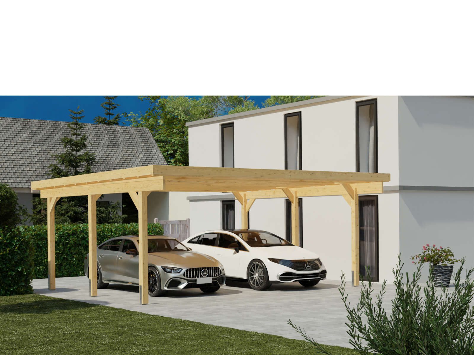 Alpholz Doppelcarport Göteborg, BxT: 600x504 cm