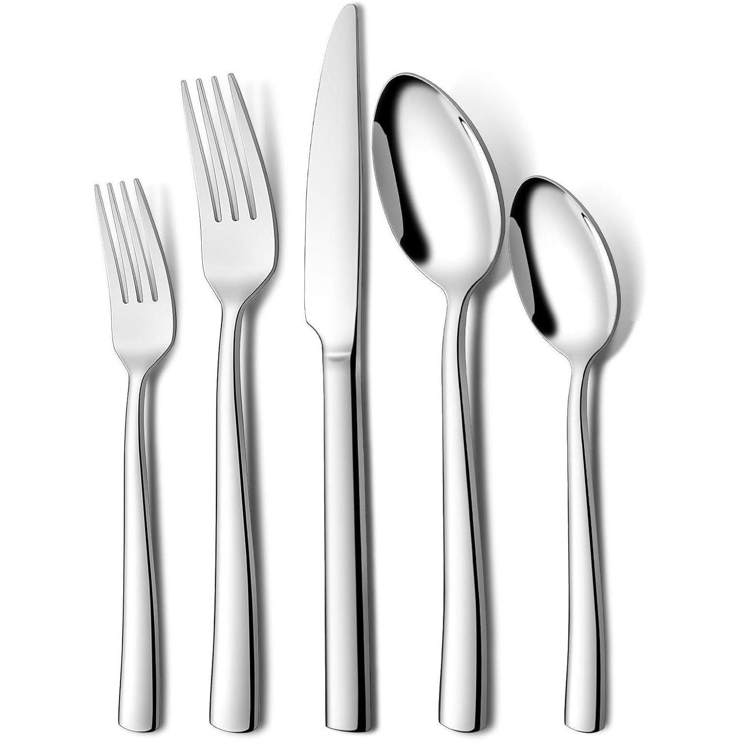 LuxusKollektion Besteck-Set Besteck 30teilig 6 Personen Edelstahl Messer Gabel quadratische Kanten