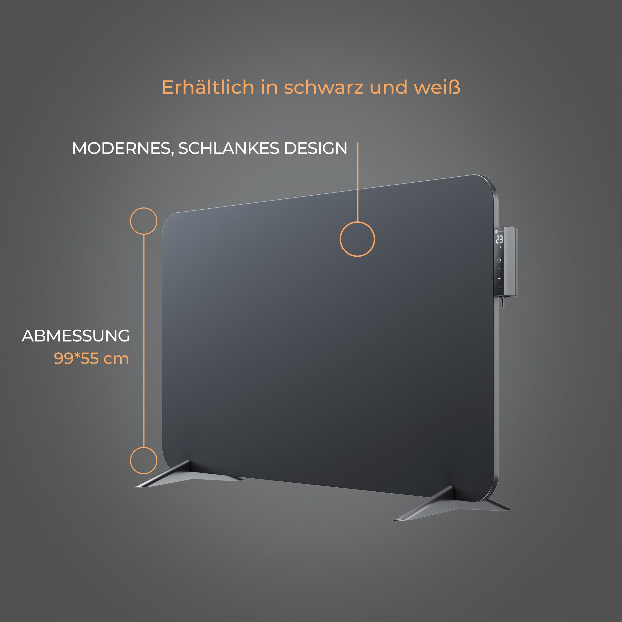 Bringer Infrarotheizung, 750 Watt Elektroheizung, mit Smart Thermostat, WiFI & App, bis 15m²