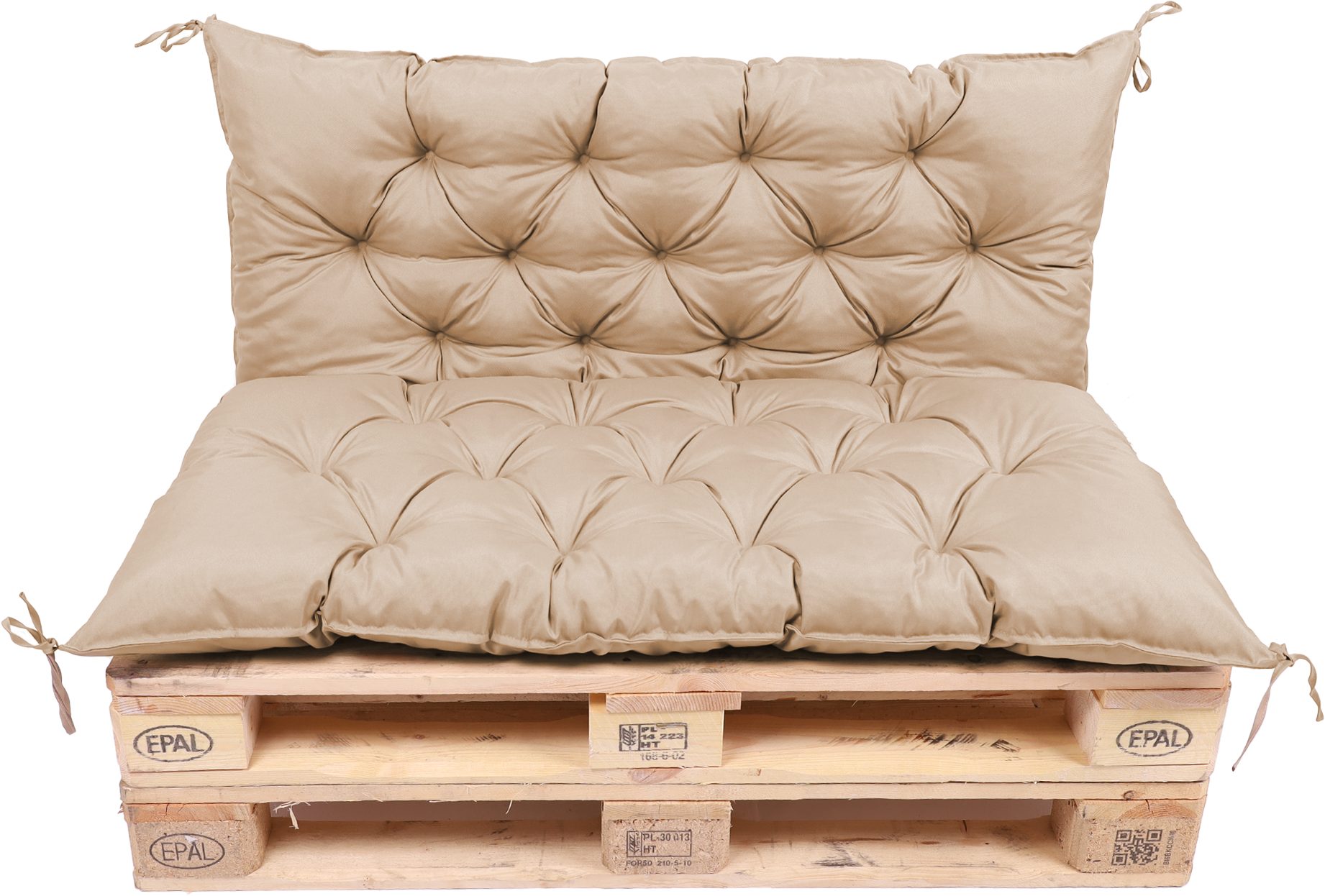 TexDeko Palettenkissen TexDeko-Garden Palettenauflage mit Rückenlehne gesteppt 120x60x50, (Sitzfläche 120x60cm + Rückenlehne 120x50cm)