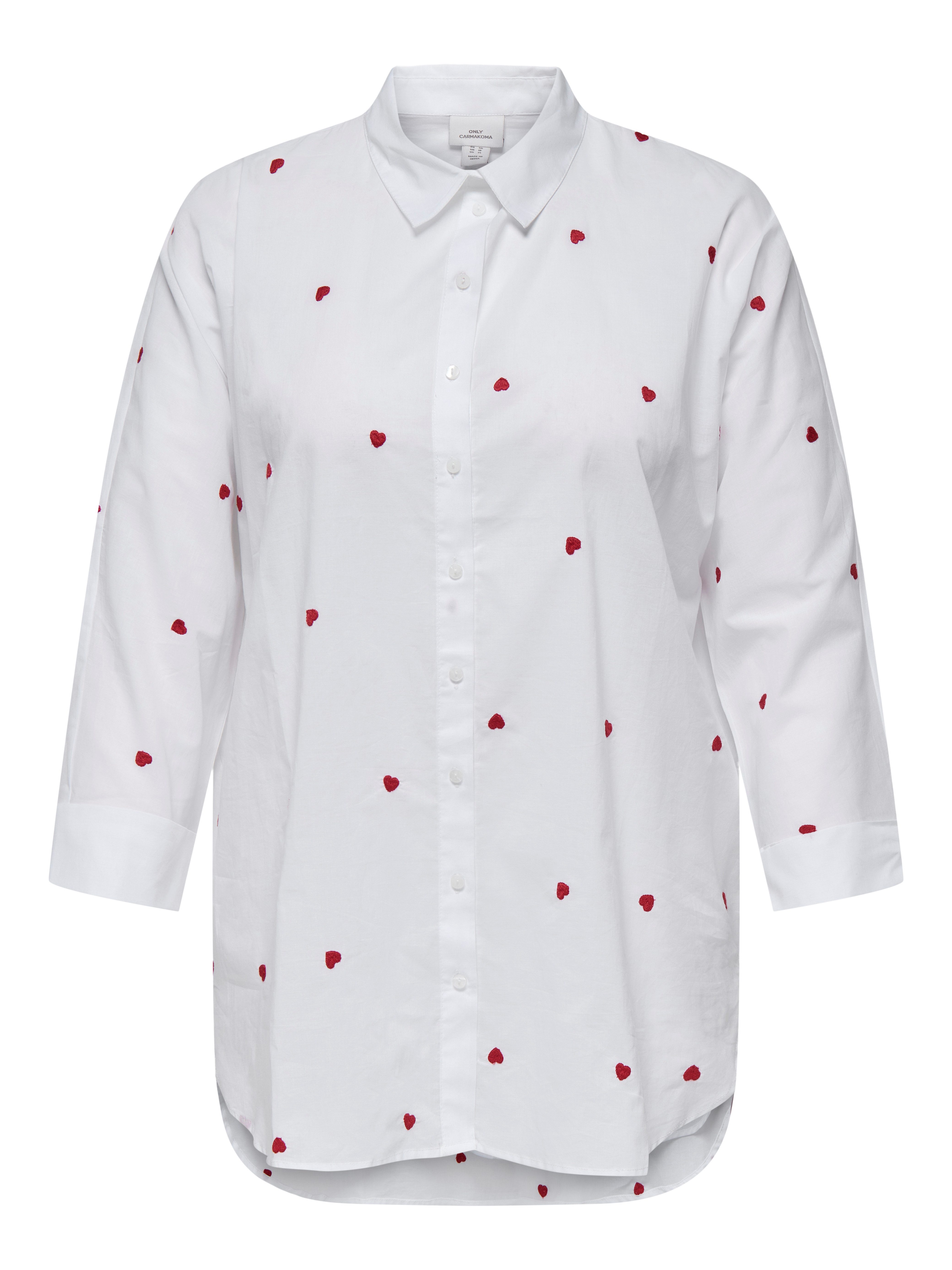 ONLY CARMAKOMA Langarmbluse CARNEW LINA GRACE LS EMB SHIRT WVN NOOS Baumwolle