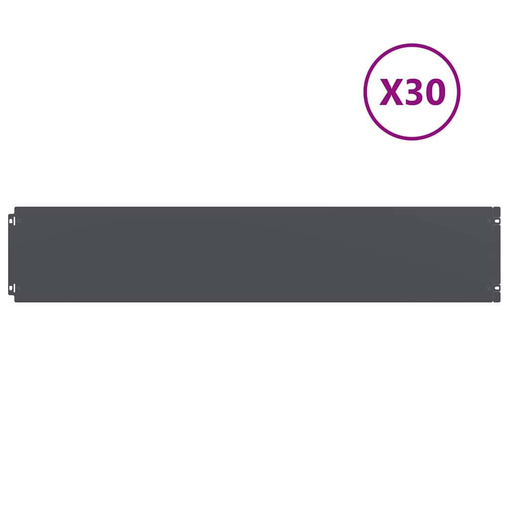 vidaXL Beetumrandung Rasenkanten 30 Stk. Anthrazit 20x103 cm Kaltgewalzter Stahl
