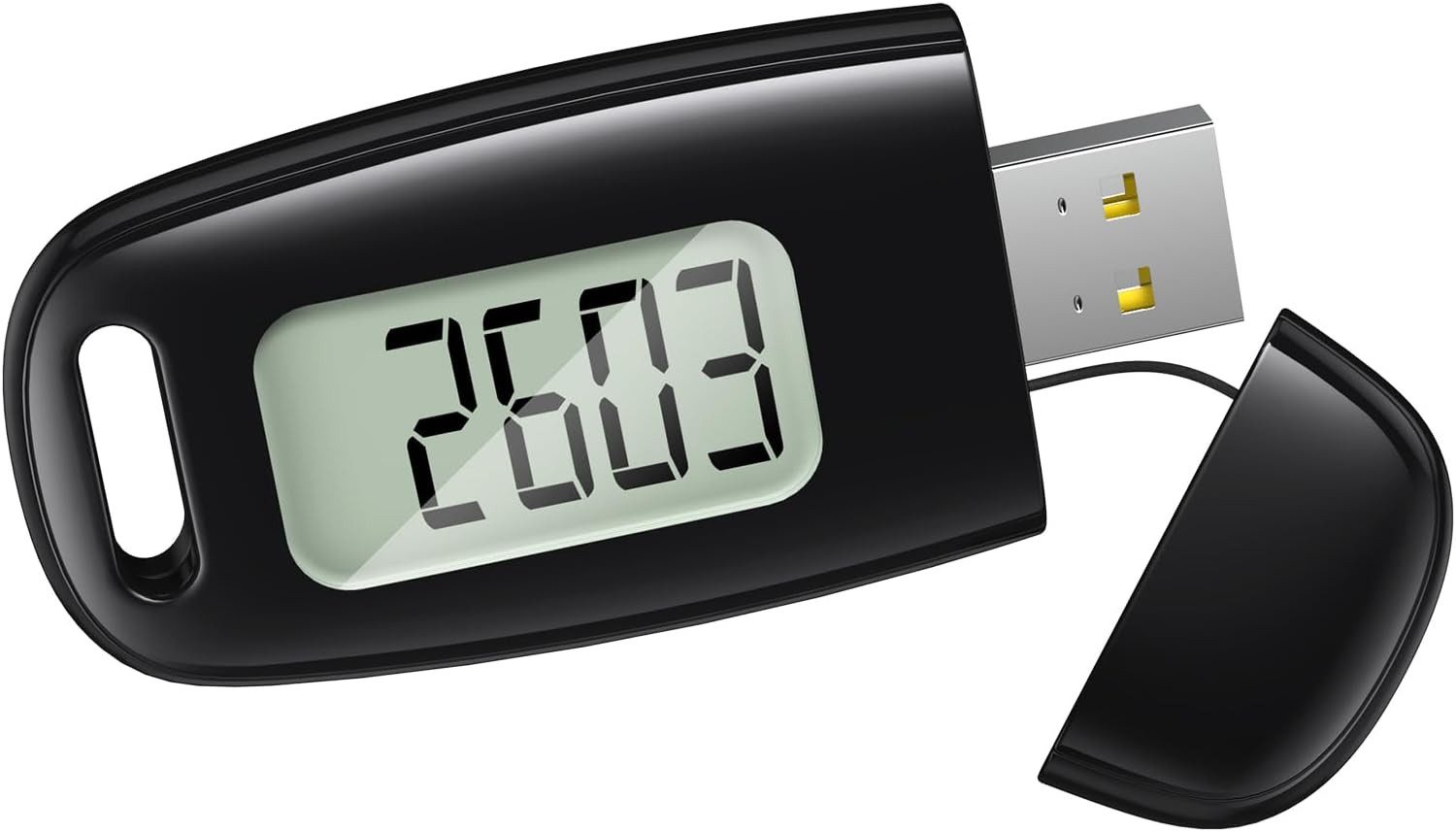 Minicloss Schrittzähler 3D-Schrittzähler, USB-aufladbarer Schrittzähler, großes Display, präziser Schritt-Tracker