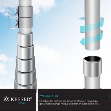 KESSER Fahne, Teleskop Fahnenmast 6,3m + Bodenhülse, 60cm Deutschland-Fahne