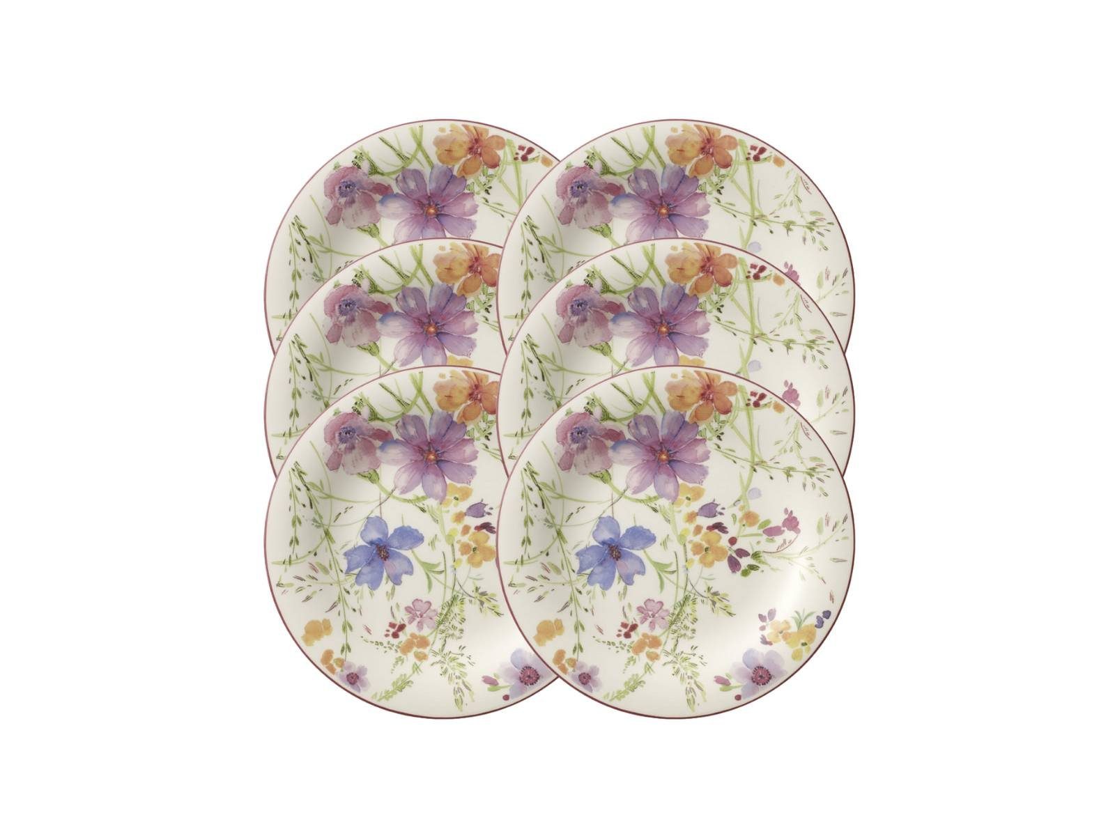 Villeroy & Boch Teller-Set Mariefleur Basic Frühstücksteller 21 cm Set6, Porzellan