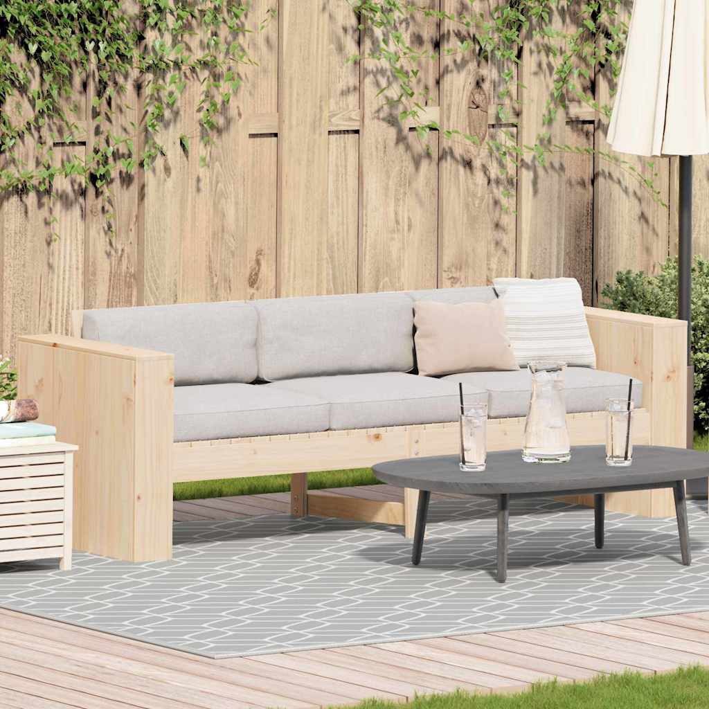vidaXL Loungesofa Garten-Sofa Natur 185,5 x 60 x 62 cm Massives Kiefernholz
