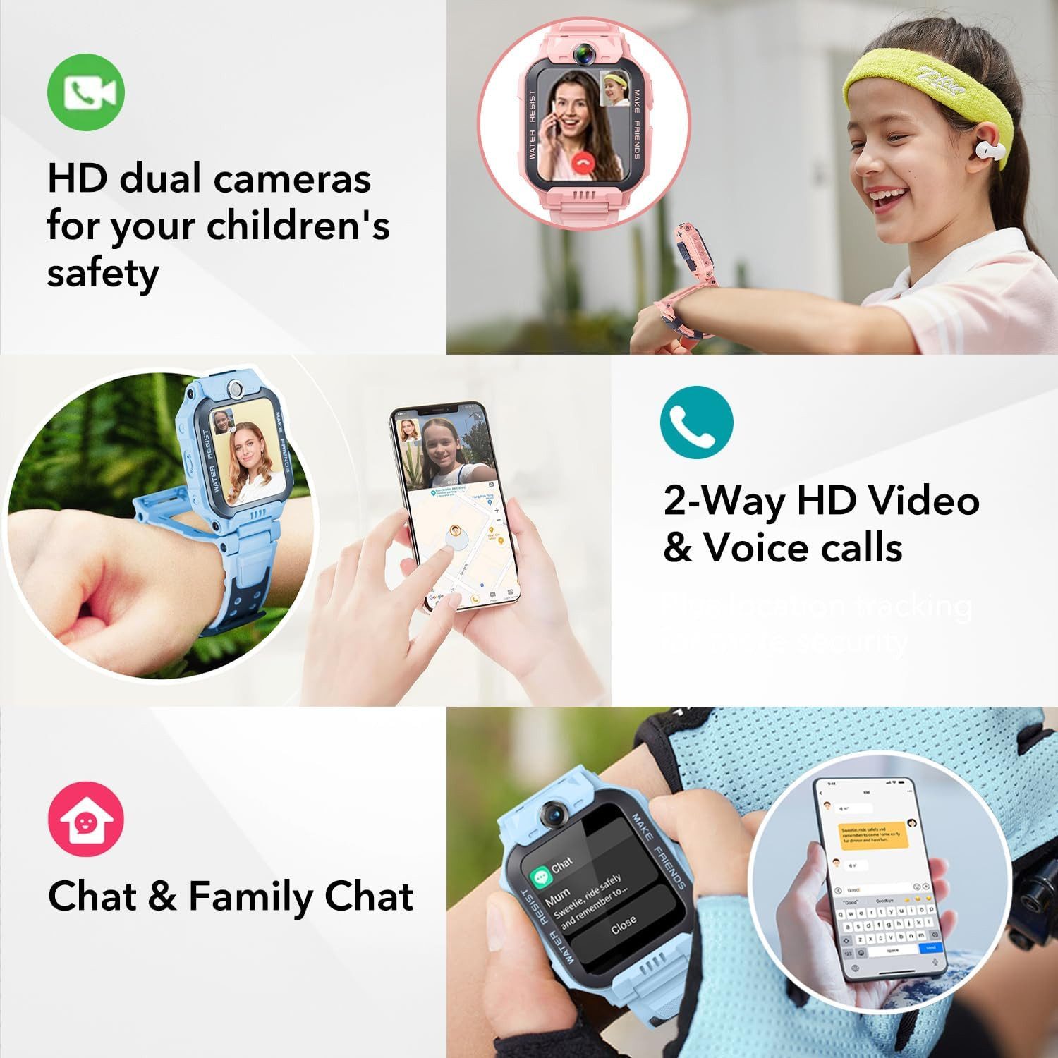 imoo Z7 Smartwatch (2,5 cm, sim-karte), Kinder Smartwatch mit Videoanrufen Ortung Sportmodi