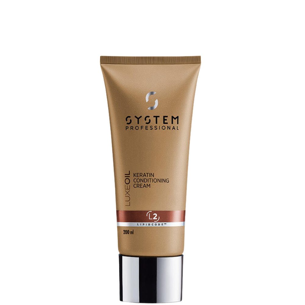 System Professional Haarspülung LipidCode LuxeOil Keratin Conditioning Cream 200 ml, Sofortige Geschmeidigkeit und Keratinschutz