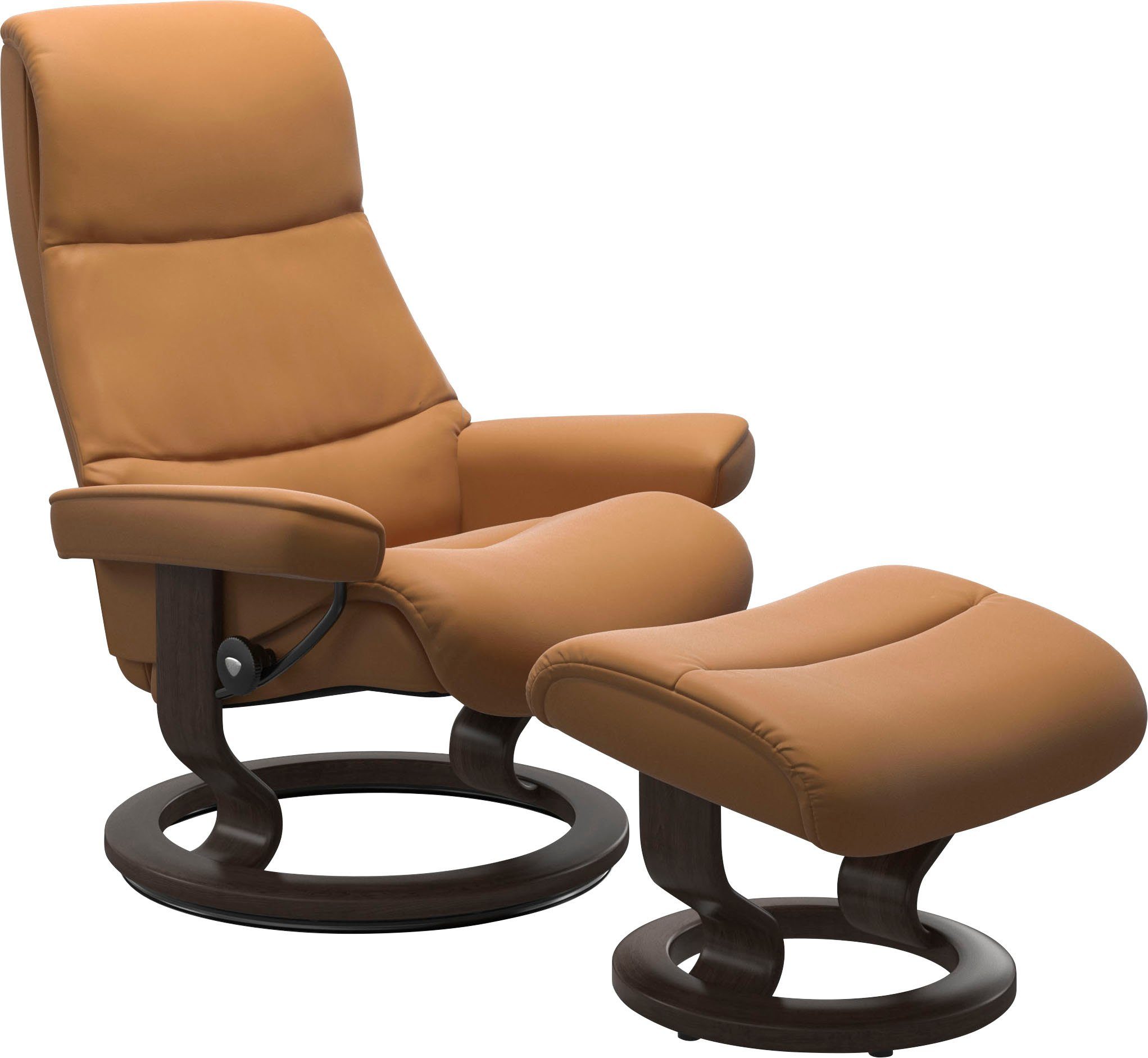 Stressless® Relaxsessel View (Set, Relaxsessel mit Hocker), mit Classic Base, Größe S,Gestell Wenge | Funktionssessel