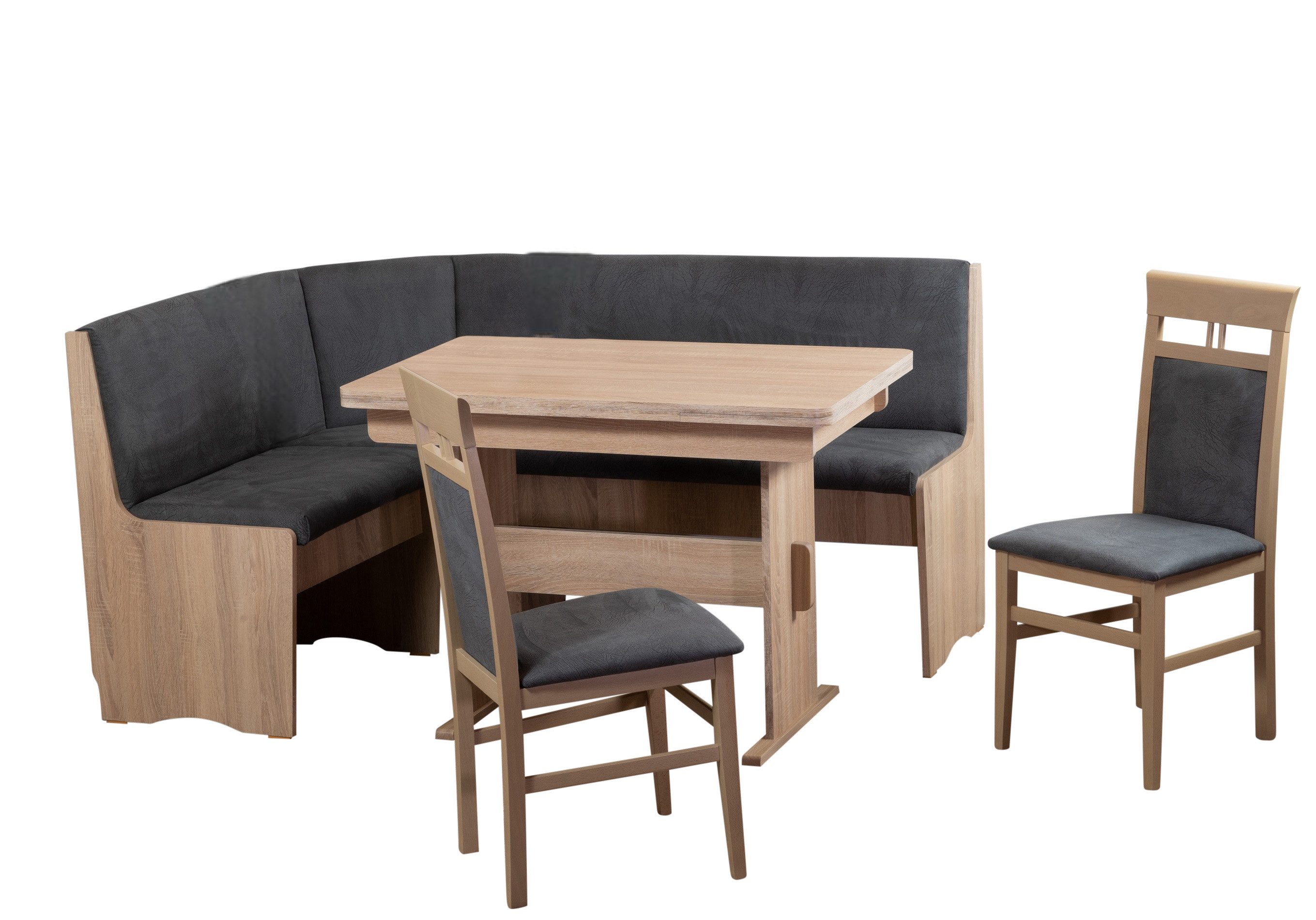 Stolebaenk Eckbankgruppe Duisburg Titanic Sonoma Ibiza FG MA+PE, (Eckbankgruppe, 1 x Eckbank, 1 x Tisch, 2 x Stuhl)