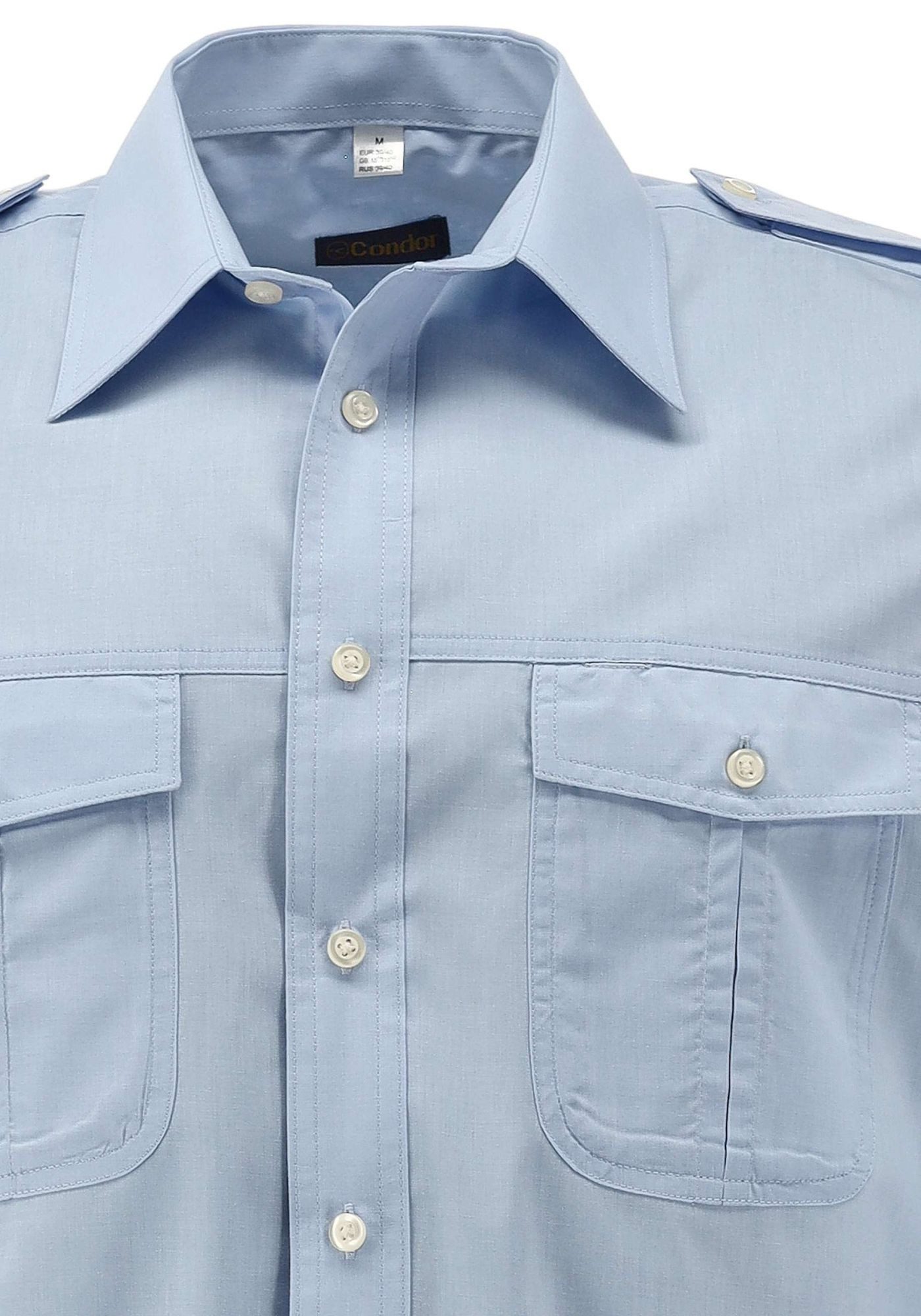 Condor Langarmhemd Koweo Pilotenhemd mit abnehmbaren Schulterklappen und St günstig online kaufen