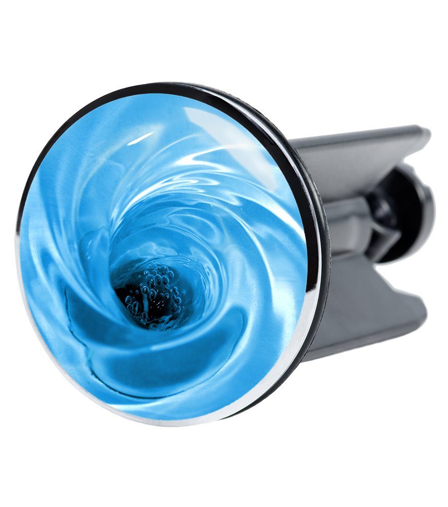 Sanilo Waschbeckenstöpsel Wasserstrudel, Ø 4.0 cm, hochwertig, universell, mit Motiv, 100% wasserdicht