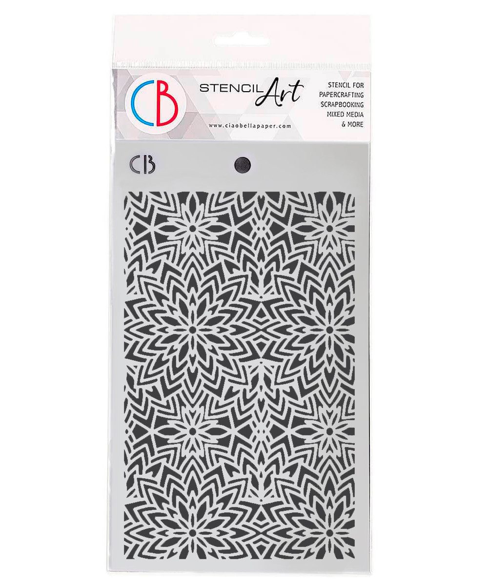 Ciao Bella Malschablone Elegance of Blue - Snowflake Balls, 24 x 14,4 cm