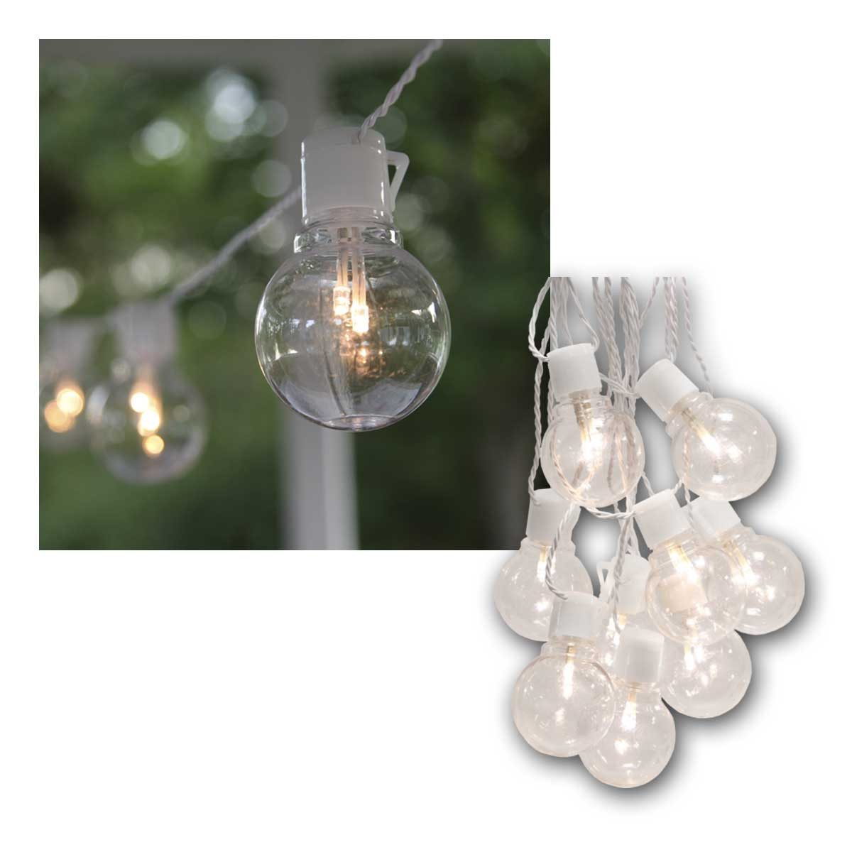 STAR TRADING LED-Lichterkette Party Lichterkette, 16 LED "Glühbirnen" klar, weiß