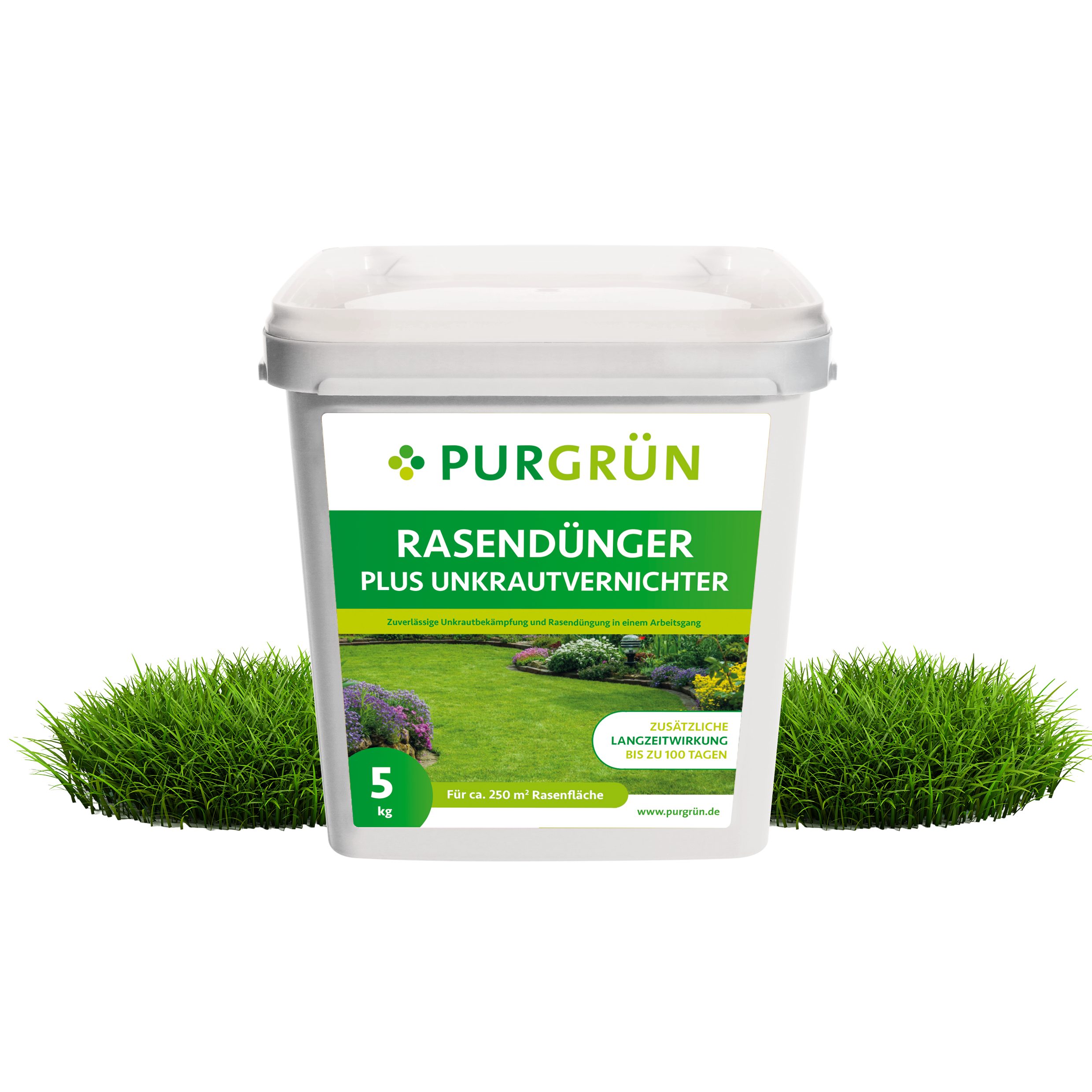 Rasendünger Purgrün Rasendünger mit Unkrautvernichter, NPK 22+5+5, 5 kg