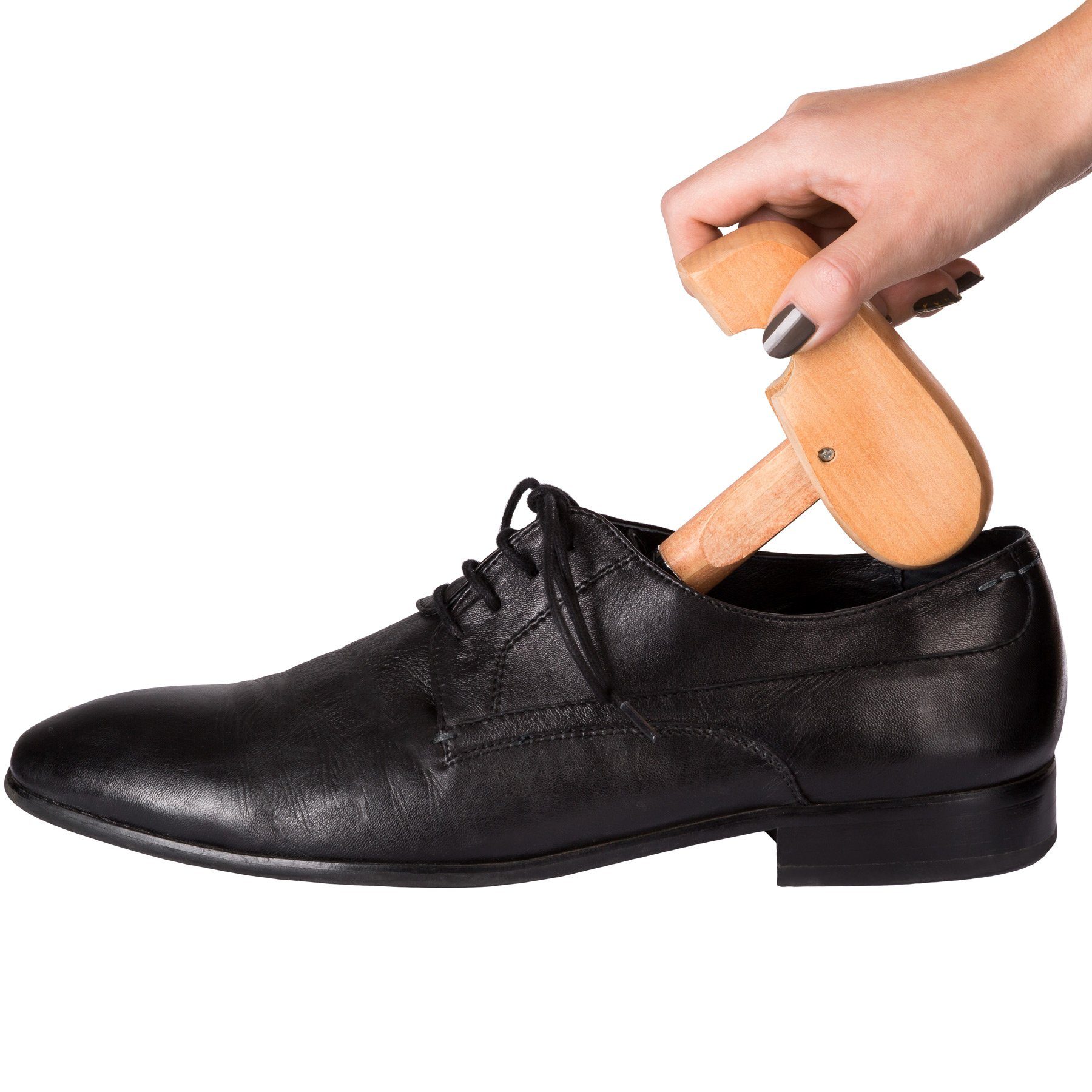 tectake Schuhspanner 2 Paar Schuhspanner, gute Luftzirkulation (Schuhdehner, für Damen- und Herrenschuhe in braun), aus Zedernholz Verhinderung von Gehfalten, hohe Feuchtigkeitsaufnahme