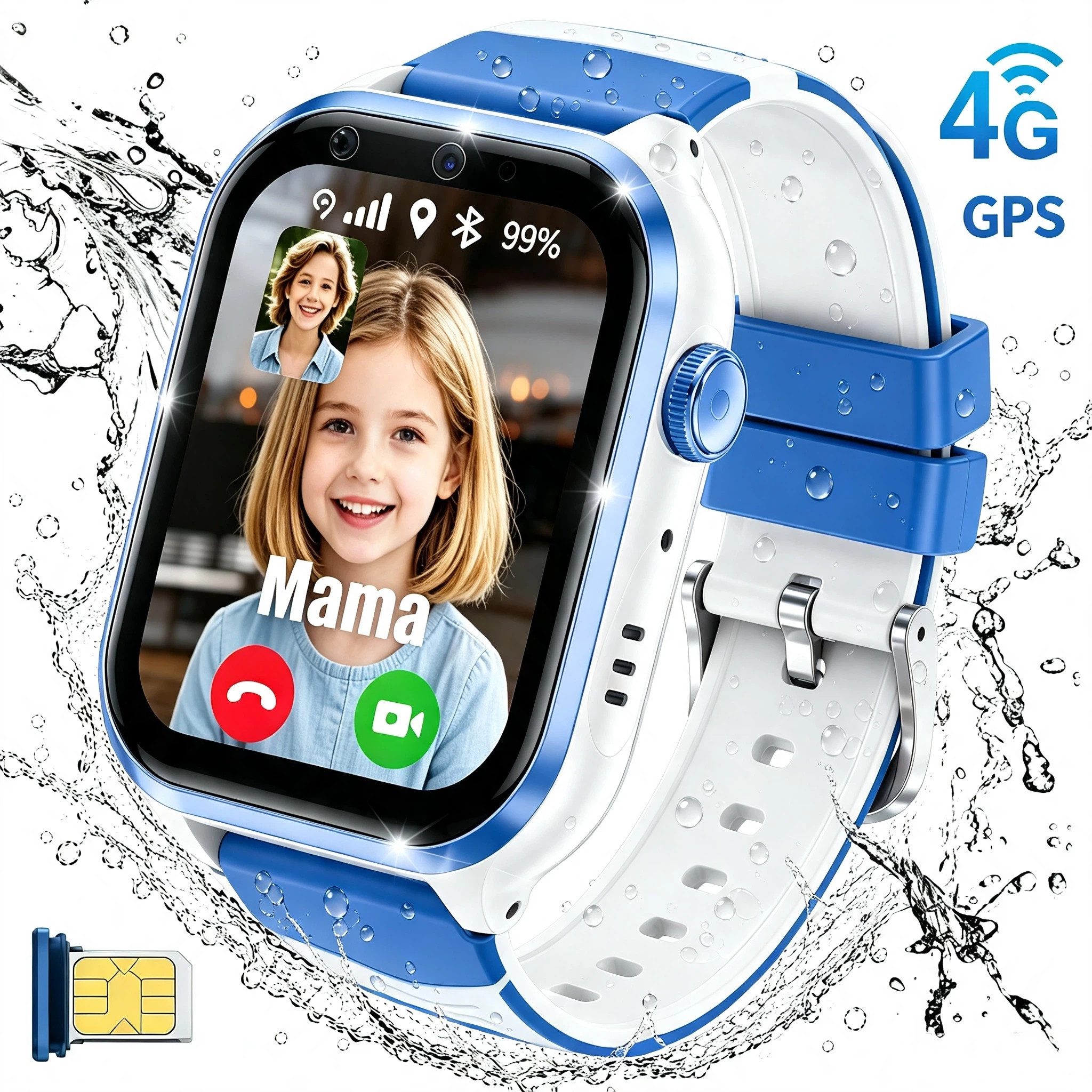 blackview Z10 Kinderuhr mit GPS 4G und Telefon, Videoanruf, SOS Smartwatch (1, 83 Zoll), Kinderuhr Telefon, GPS, Geschenk für Kinder, Einschulung Geschenk