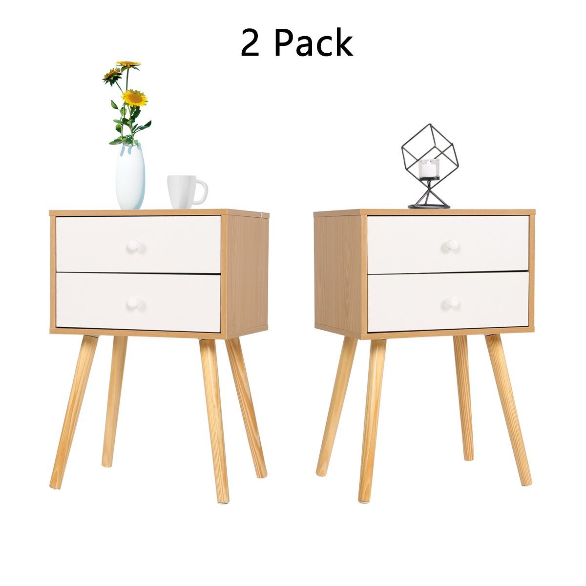 Happy Home Nachttisch 2 Nachttischchen mit Schublade Beistelltisch günstig online kaufen