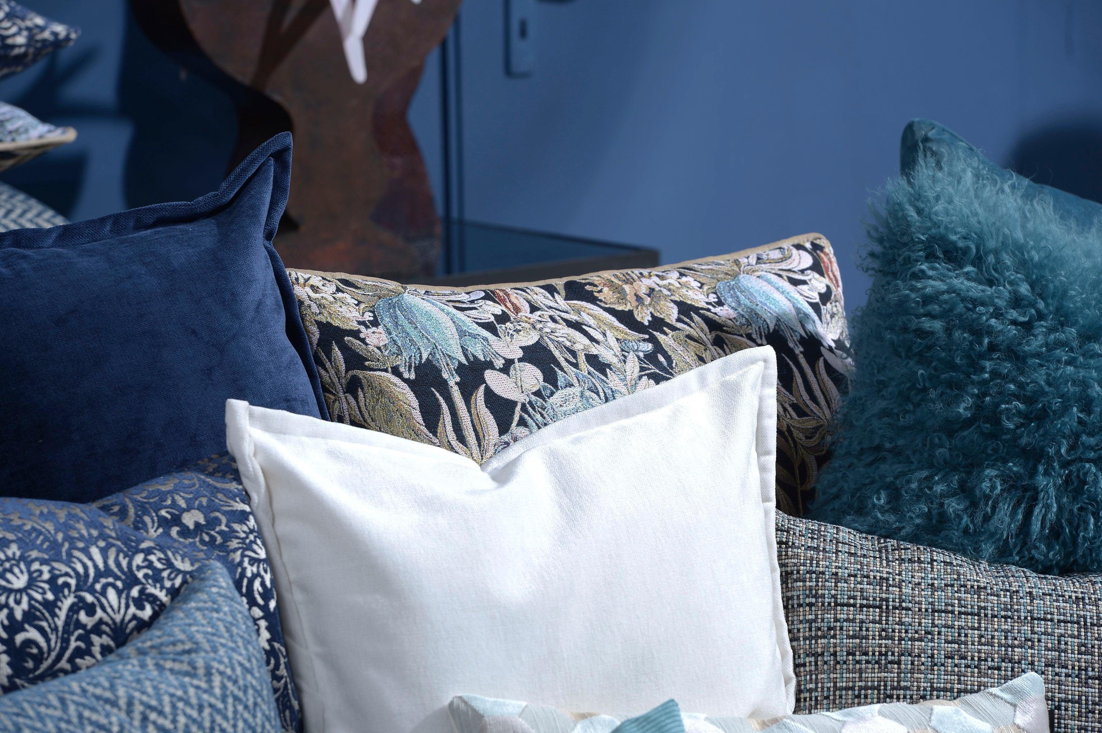 H.O.C.K. Dekokissen Mosaico, mit feinem Karomuster, Kissenhülle mit Füllung, 1 Stück