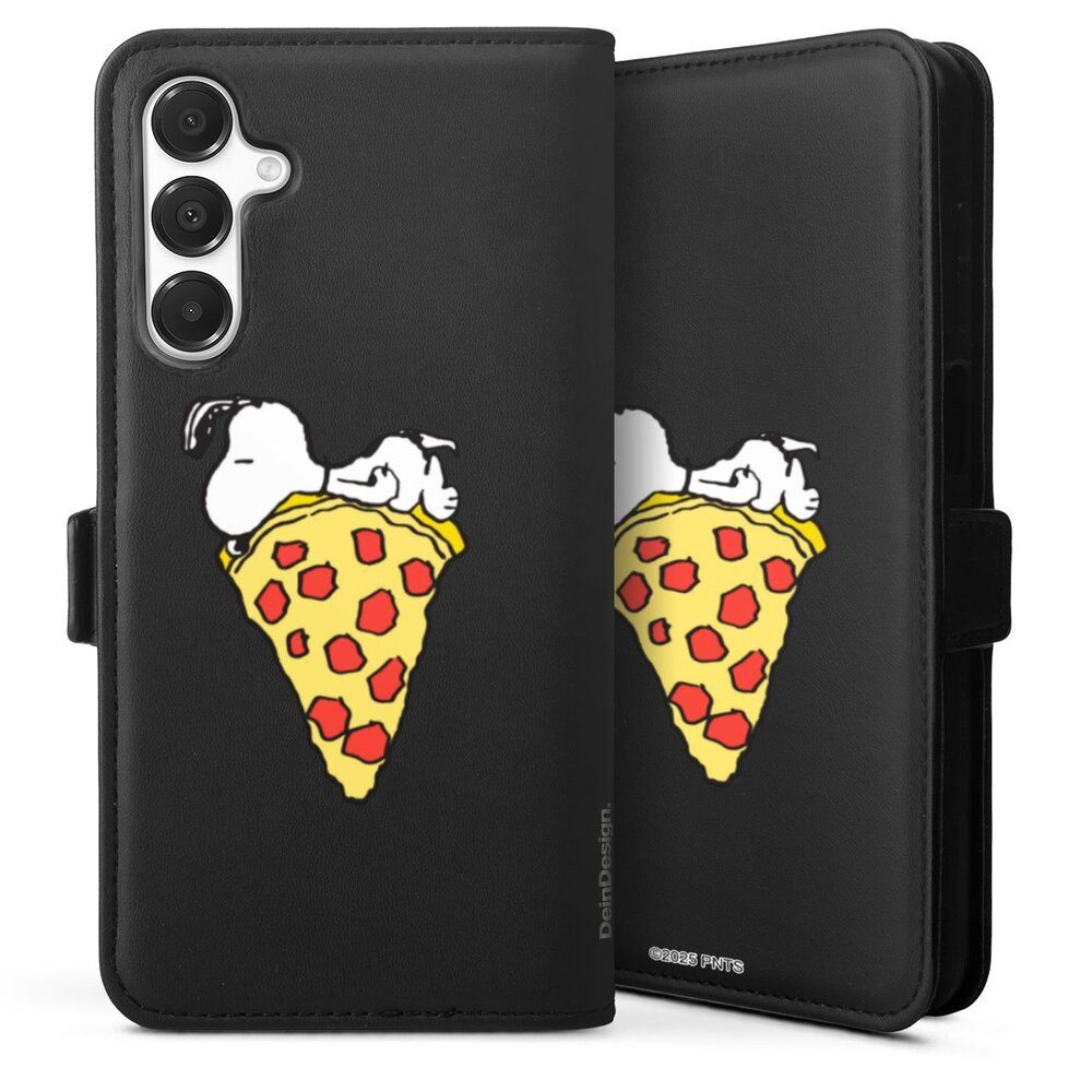 DeinDesign Handyhülle Peanuts Pizza Snoopy Snoopy Pizza Transparent, Samsung Galaxy A16 4G Hülle Handy Flip Case Wallet Cover