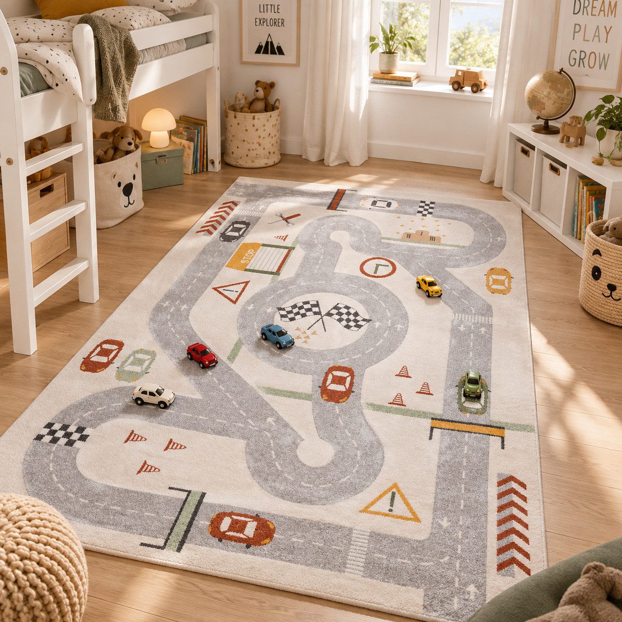 Pergamon Kinderteppich Kinder Teppich Maui Kids Rennbahn, Rechteckig, Höhe: 13 mm